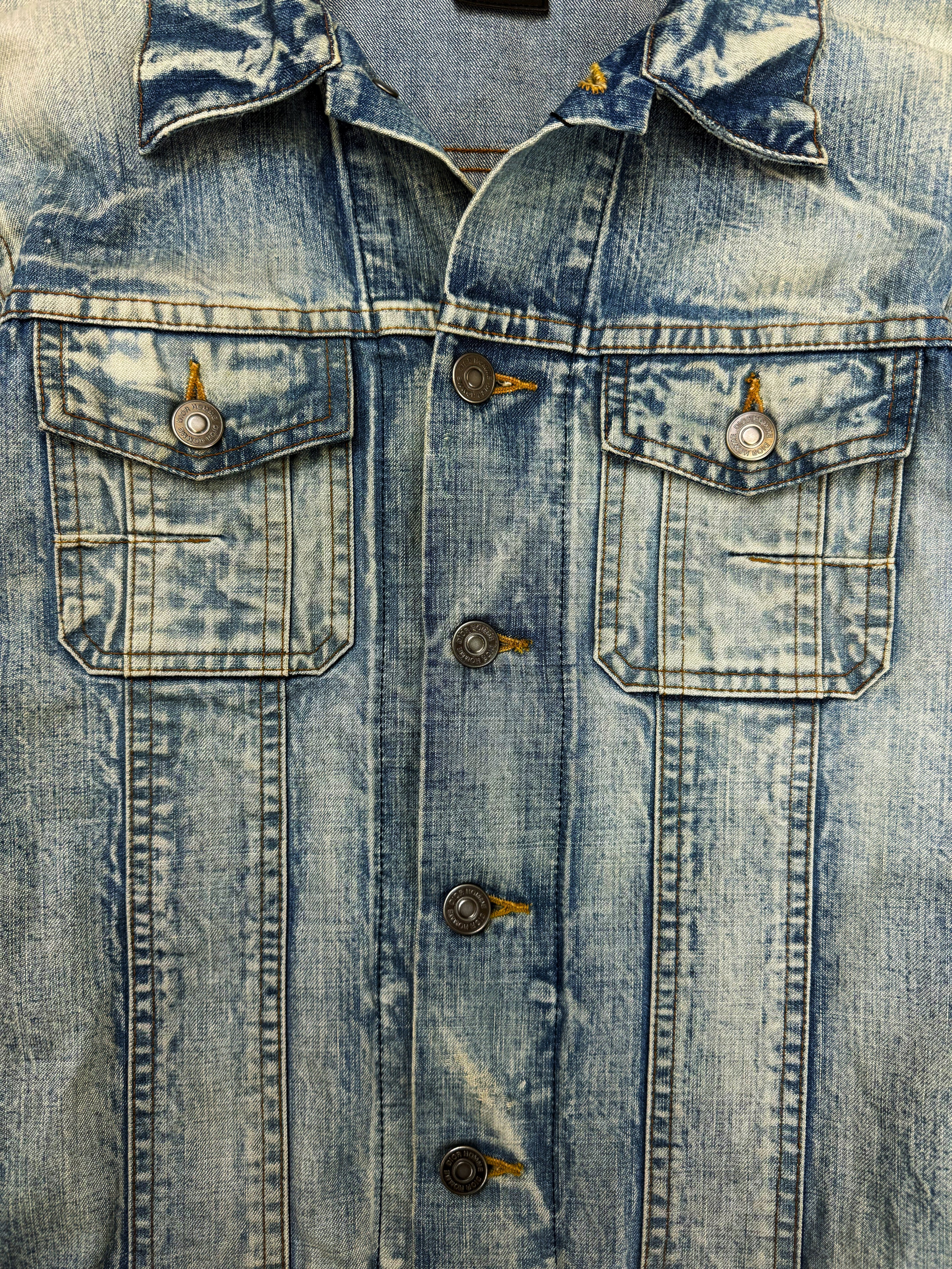SS11 Dior Homme KVA Bleach Darted Slim Cut Denim Jacket