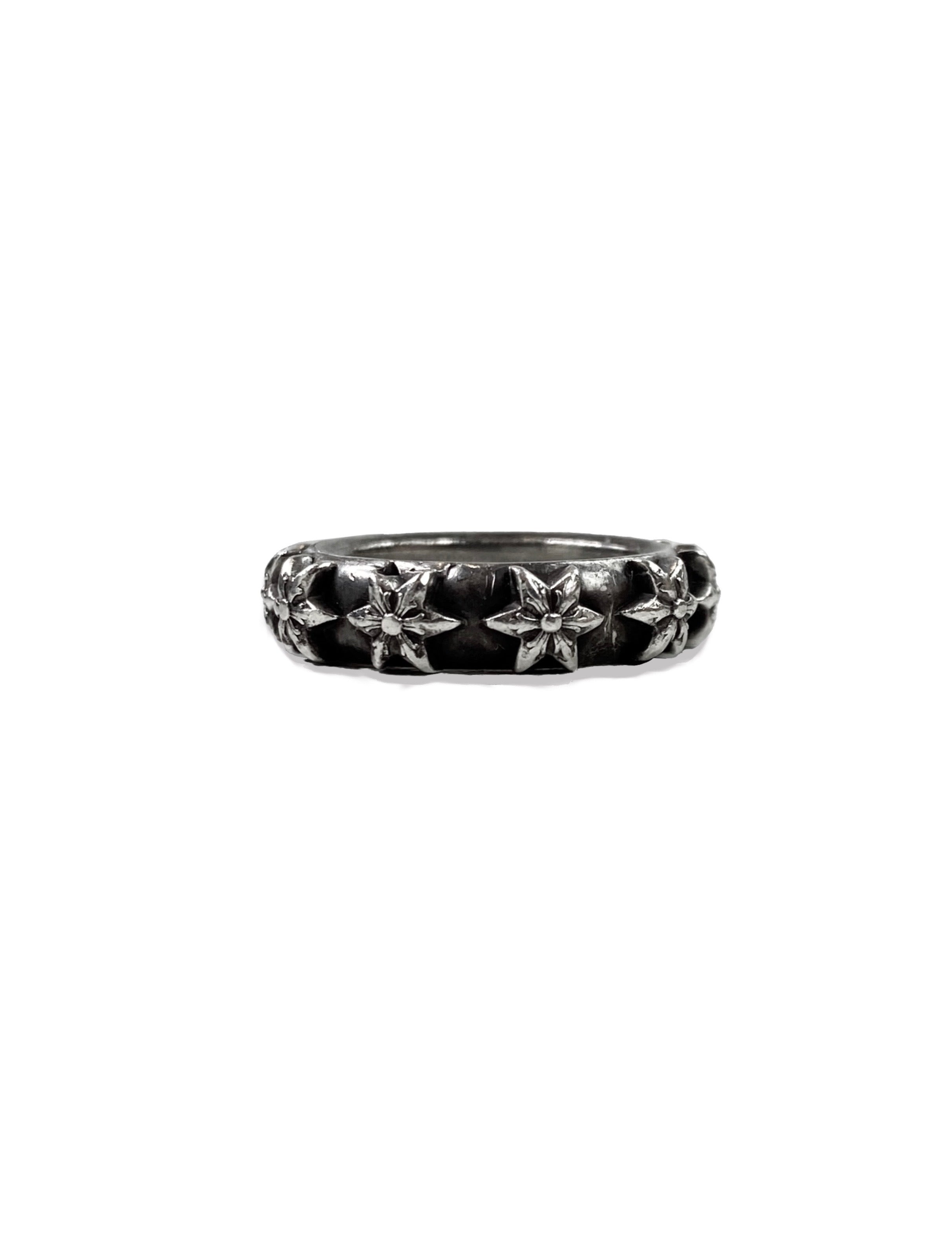 2000 Chrome Hearts .925 Silver Etched Star Ring