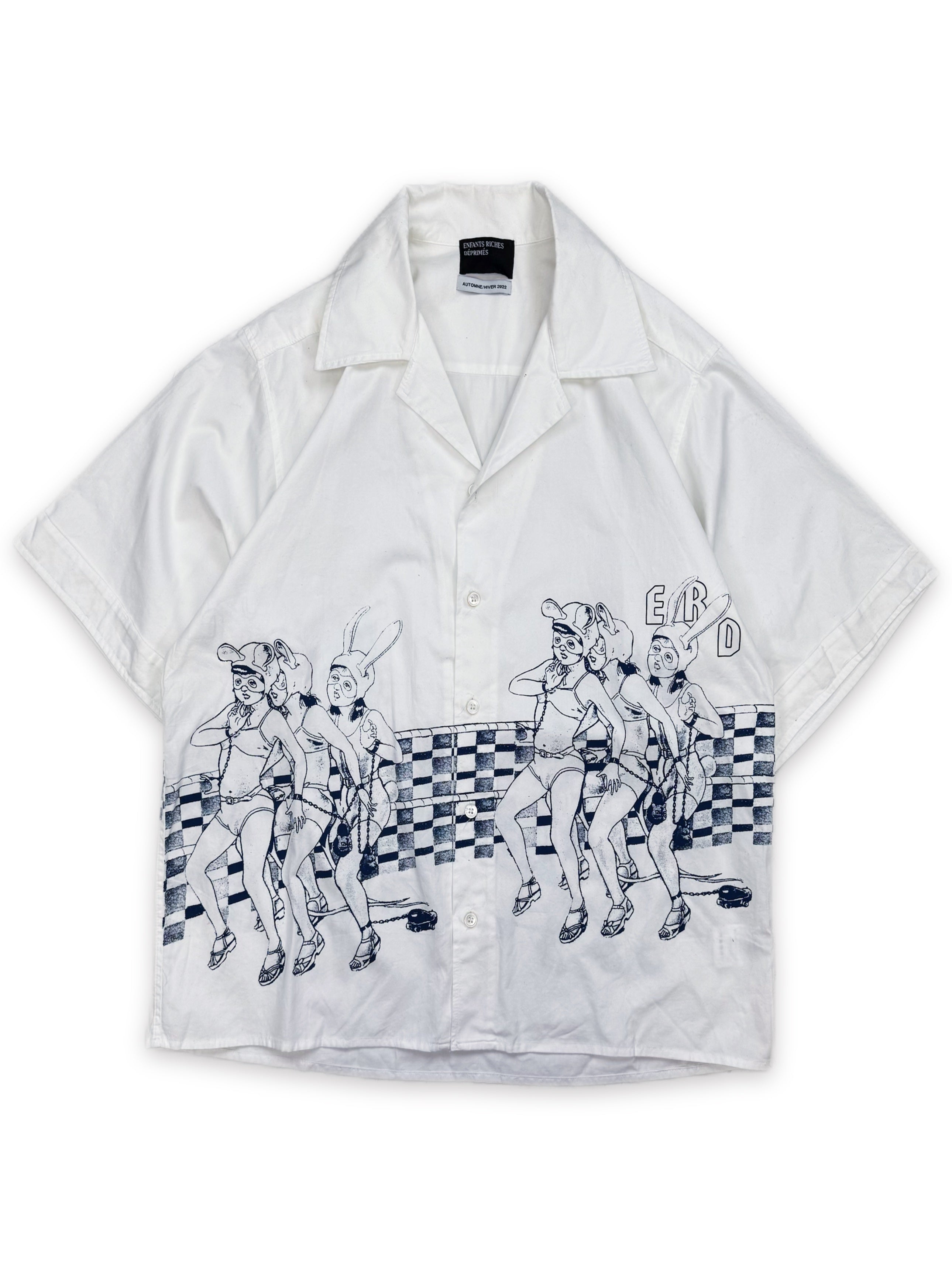 Enfants Riches Deprimes ‘Roller Derby’ White Camp Collar Shirt