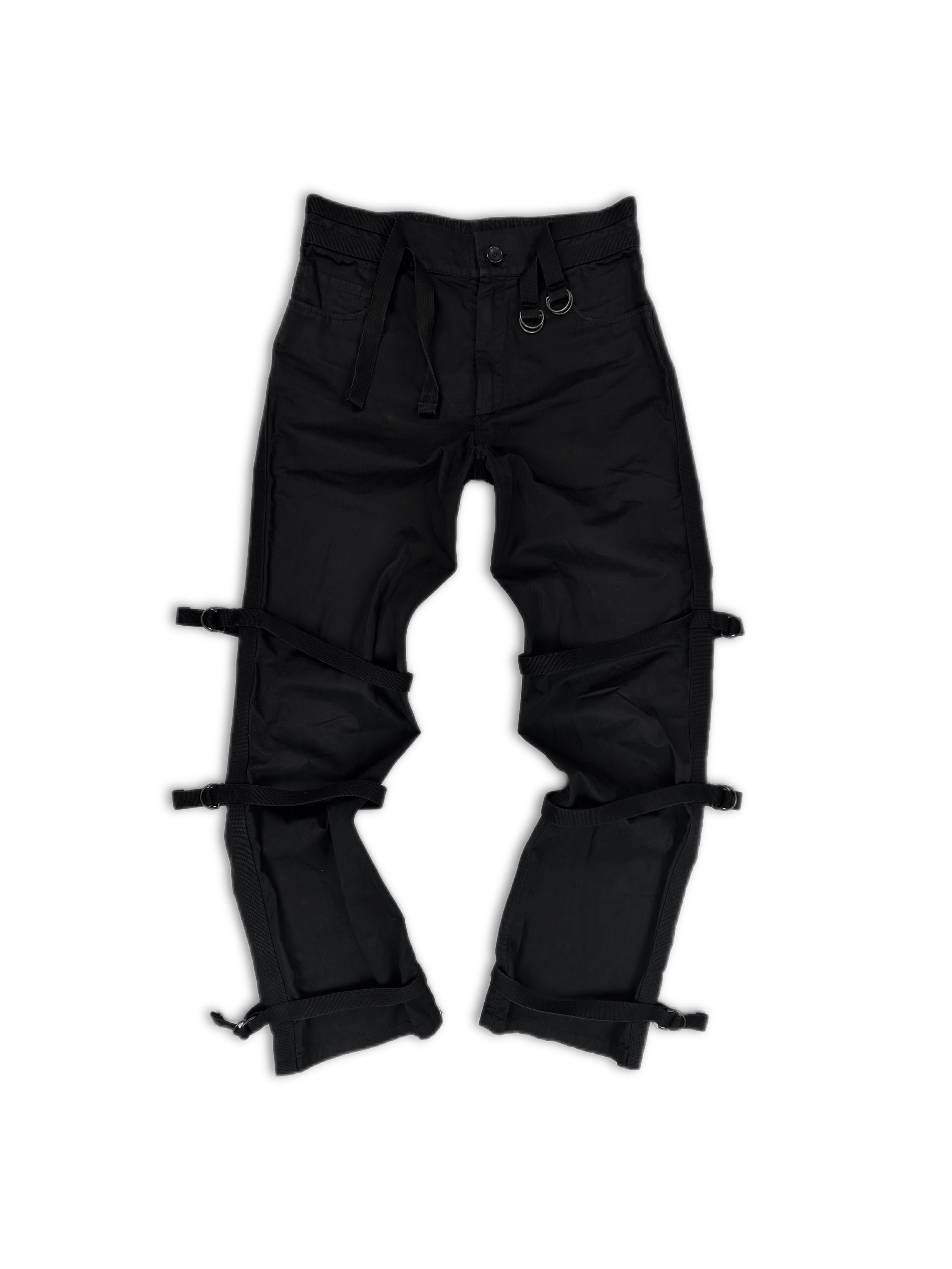 SS03 Raf Simons ‘Consumed’ Bondage Strap Black Nylon Pants