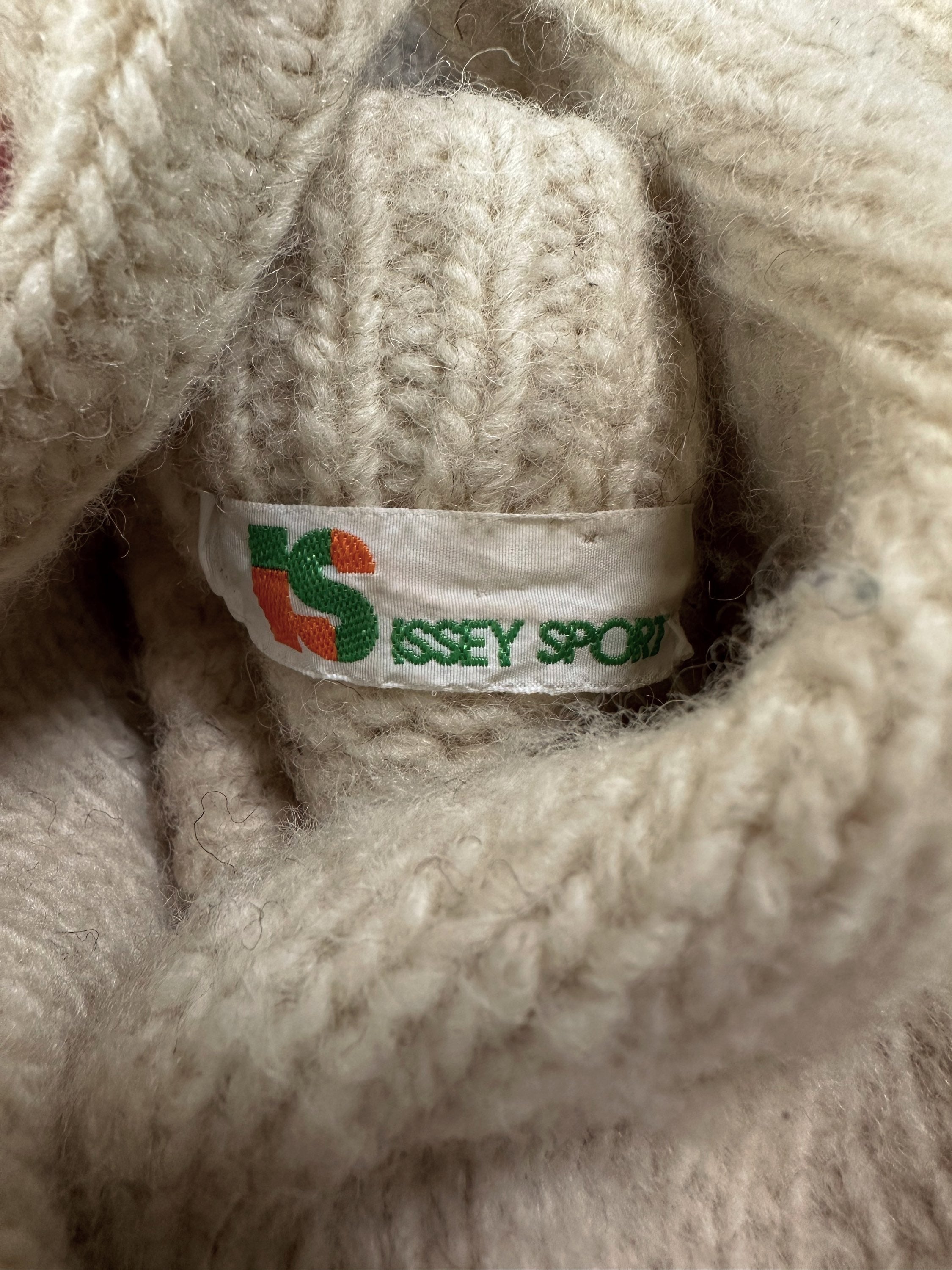 90s Issey Miyake Sport ‘Deer’ Patch Two Tone Knitted Sweater