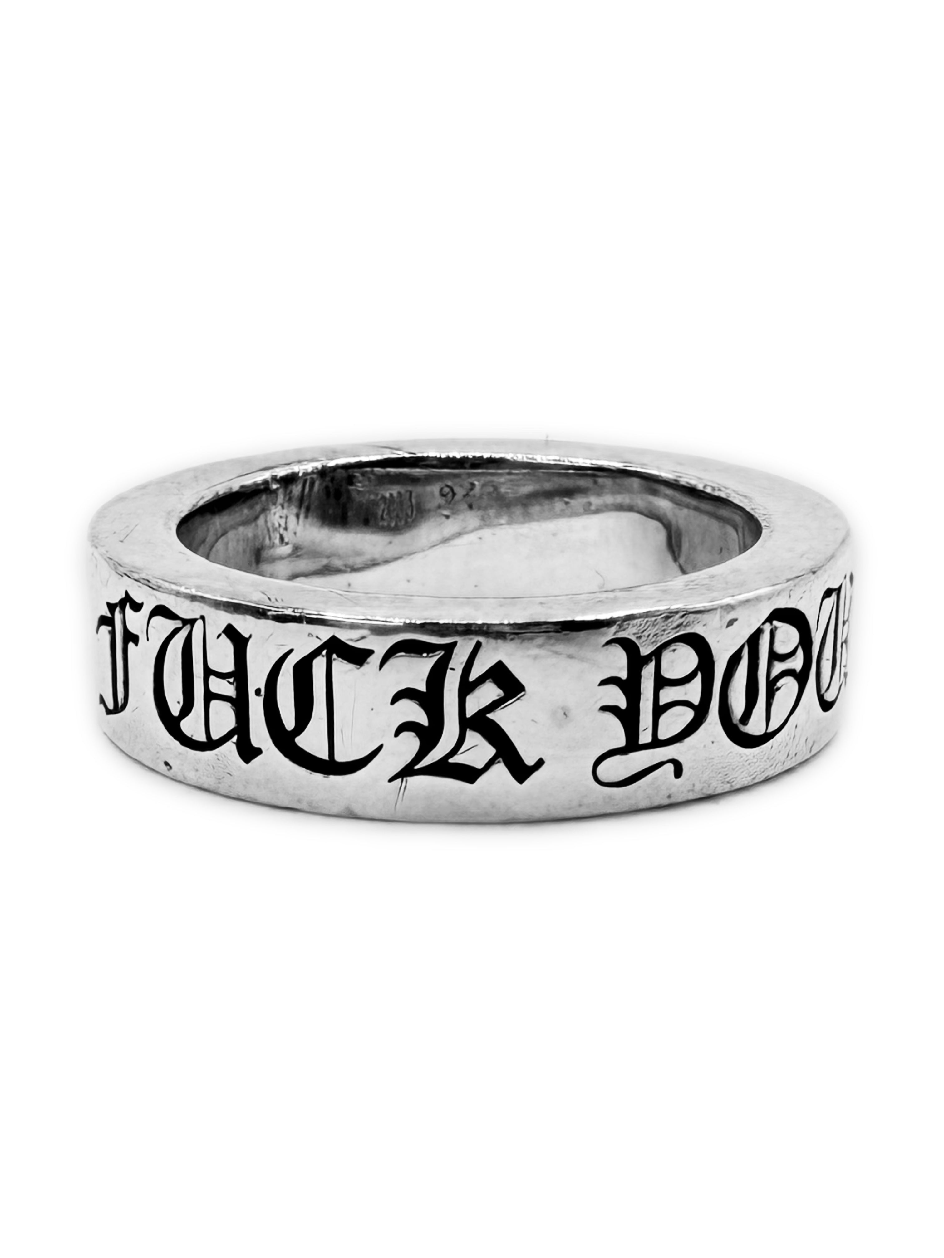Chrome Hearts ‘Fuck You’ .925 Silver Etched Ring