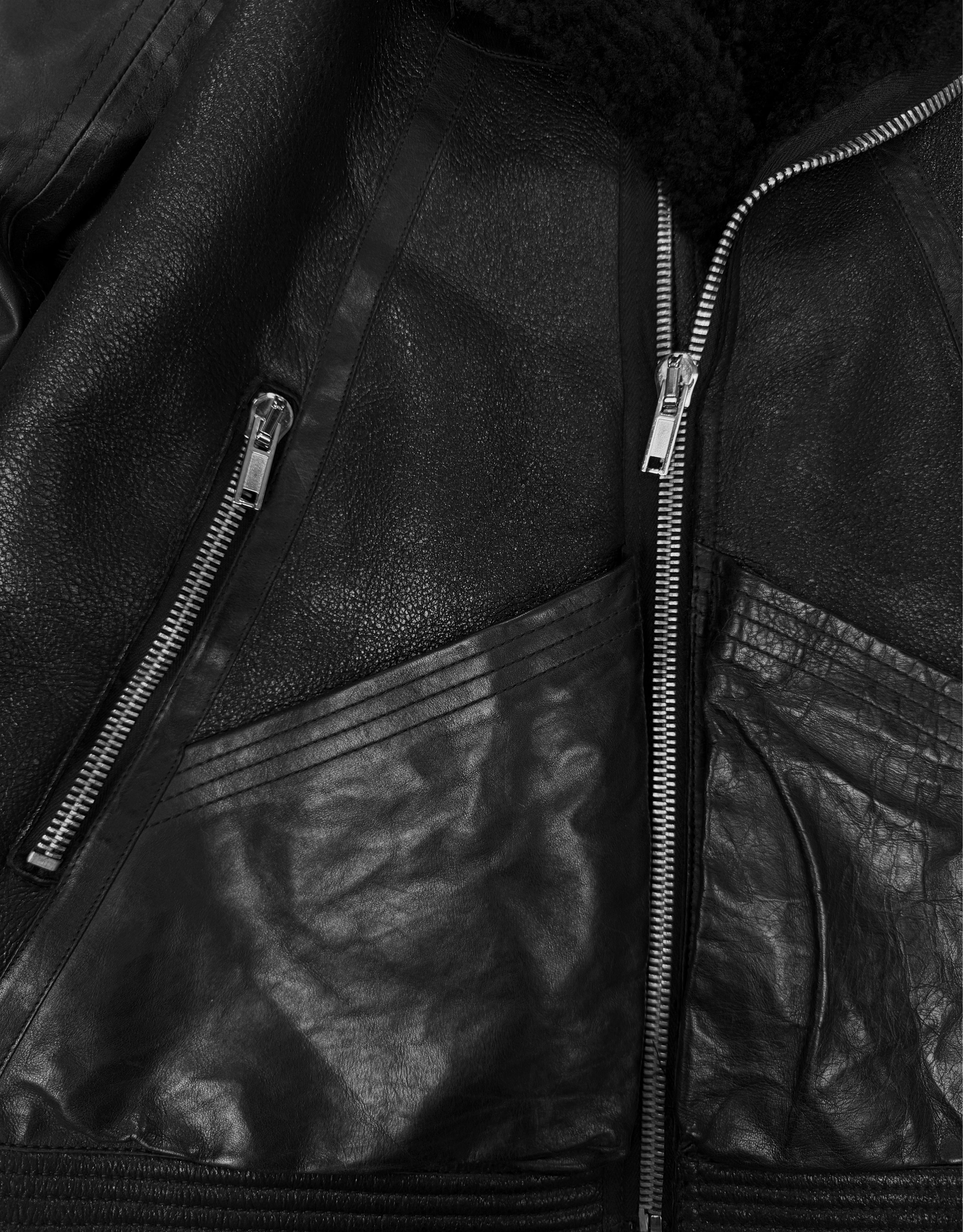 AW12 Rick Owens ‘Mountain’ Geo Shearling Leather Jacket