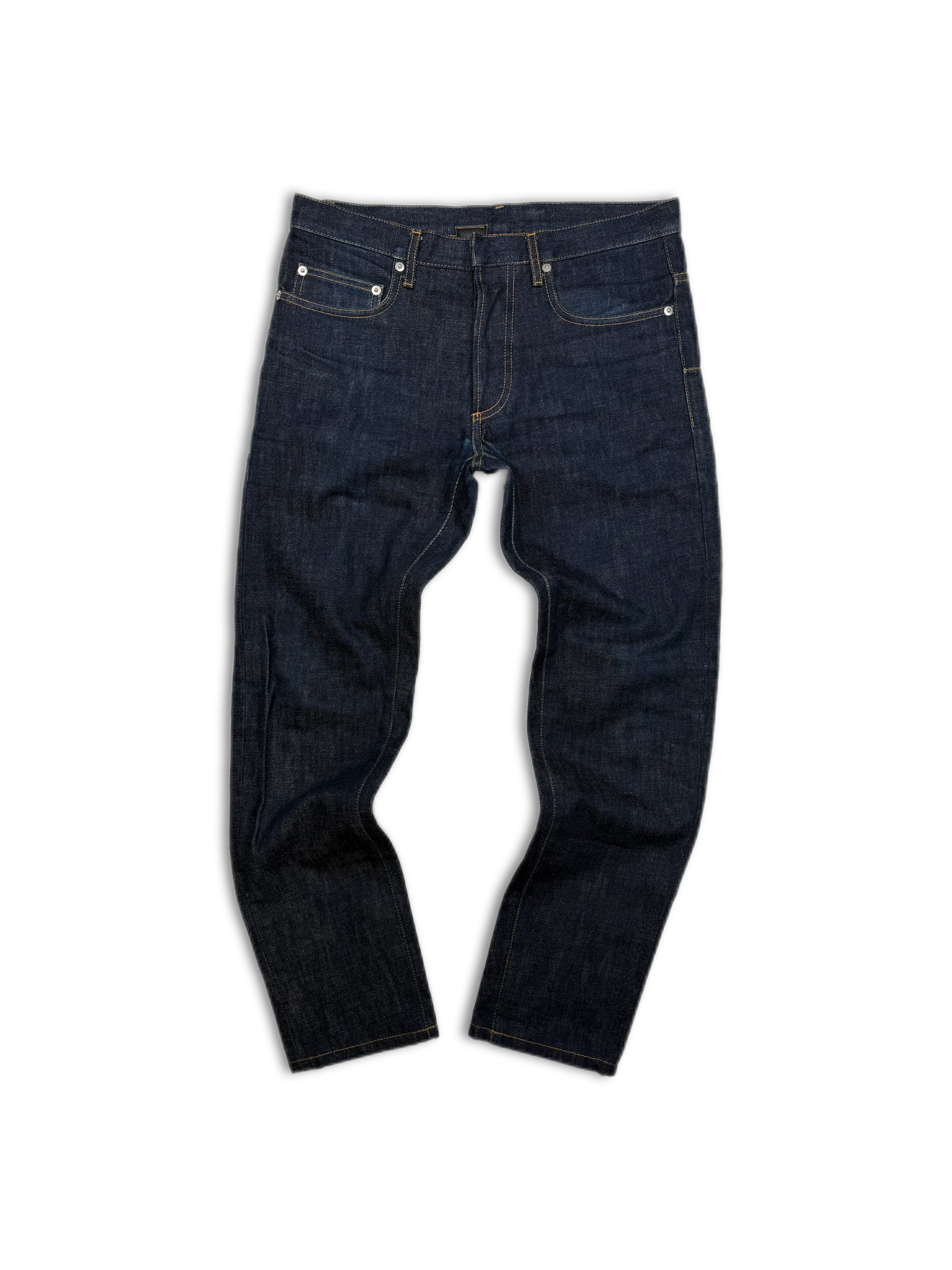 00s Dior by Hedi Slimane Contrast Stitch Dark Wash Jeans