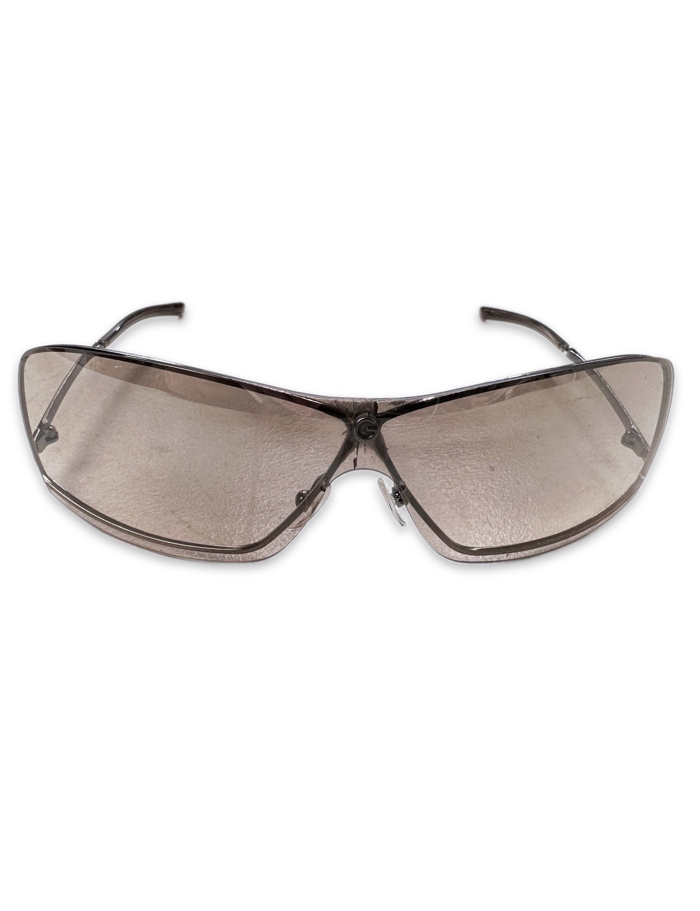 Gucci Upside Down Inverted Metallic Rose Tint Sunglasses