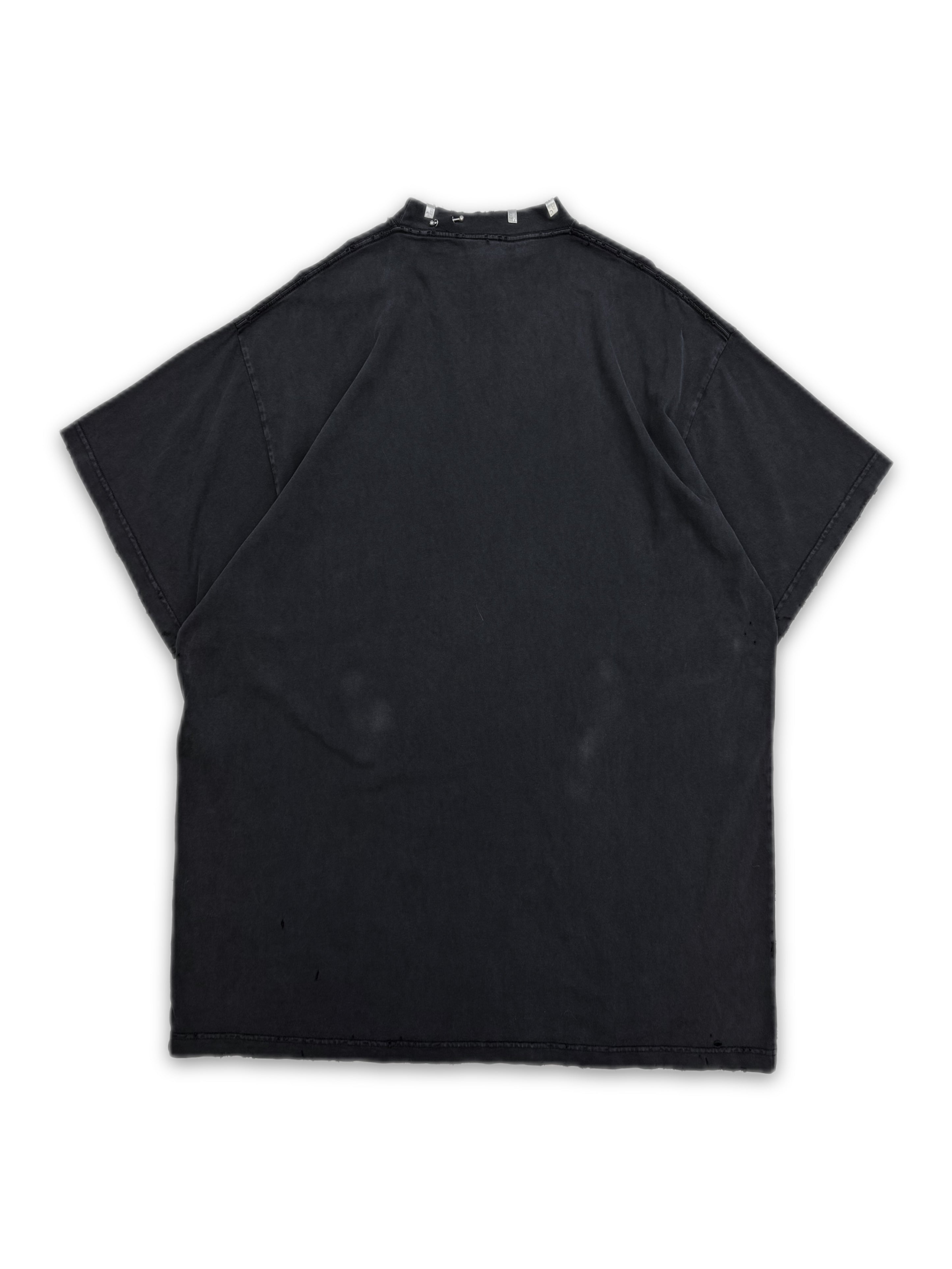 AW23 Balenciaga ‘Pierced’ Lighter Oversized Black T-Shirt
