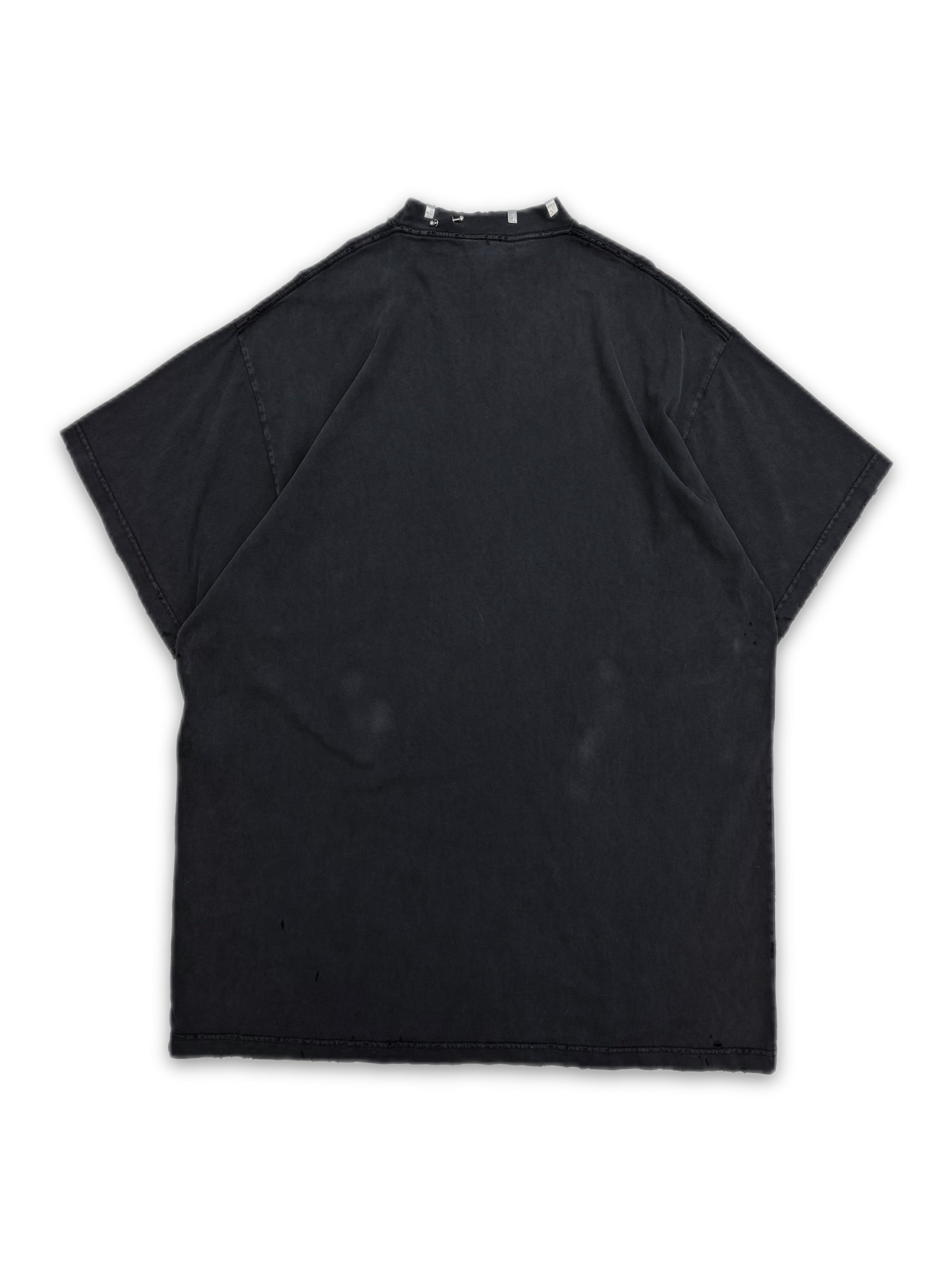 AW23 Balenciaga ‘Pierced’ Lighter Oversized Black T-Shirt