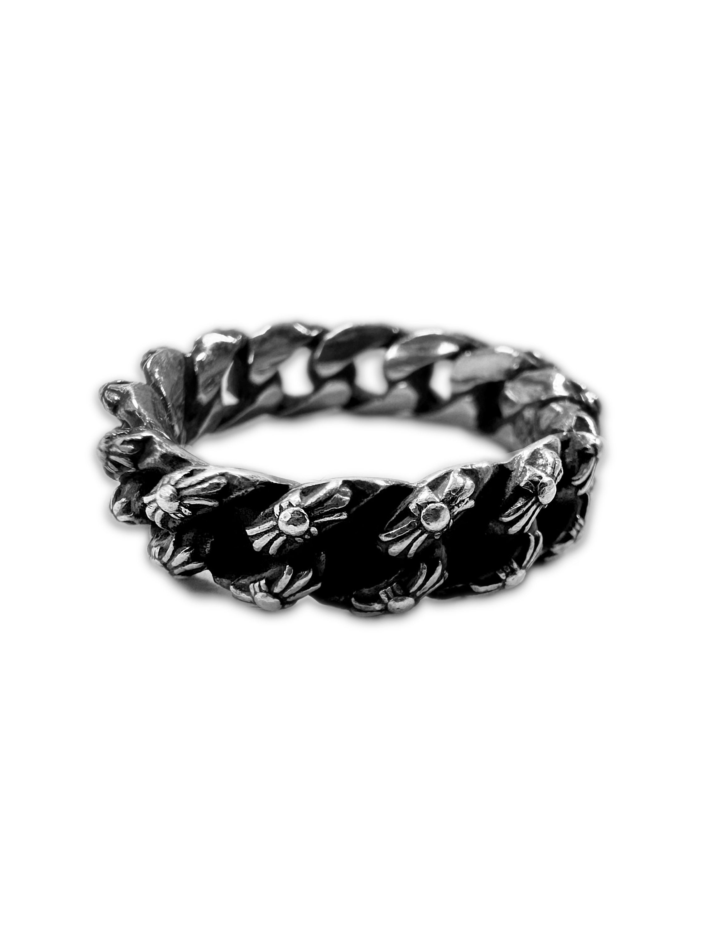 Chrome Hearts ‘Extra Fancy’ Chainlink Cross .925 Silver Ring
