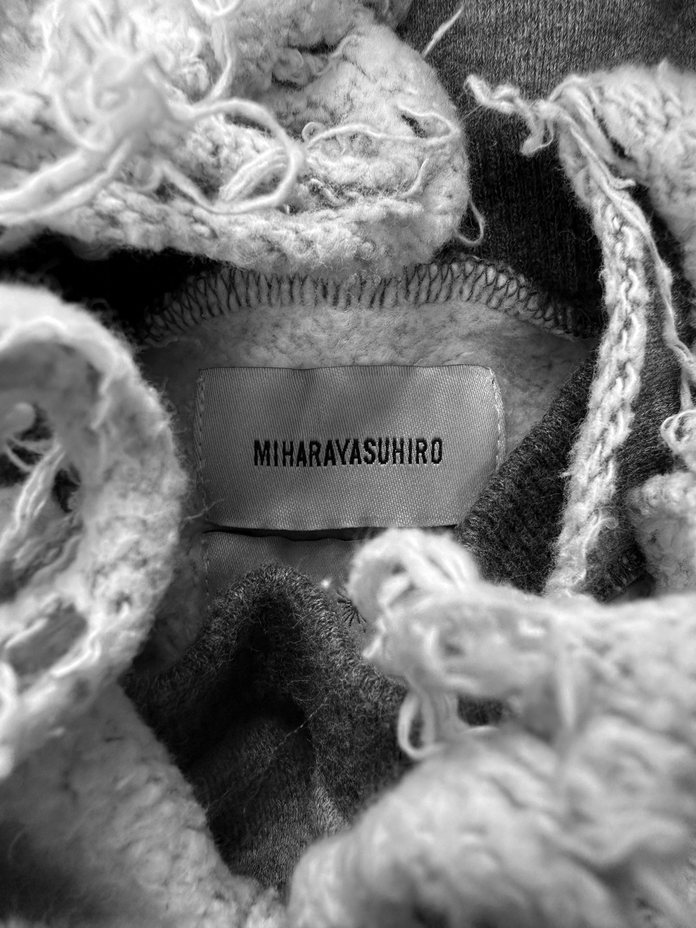 00s Mihara Yasuhiro Distressed Two Tone Fleece Crewneck