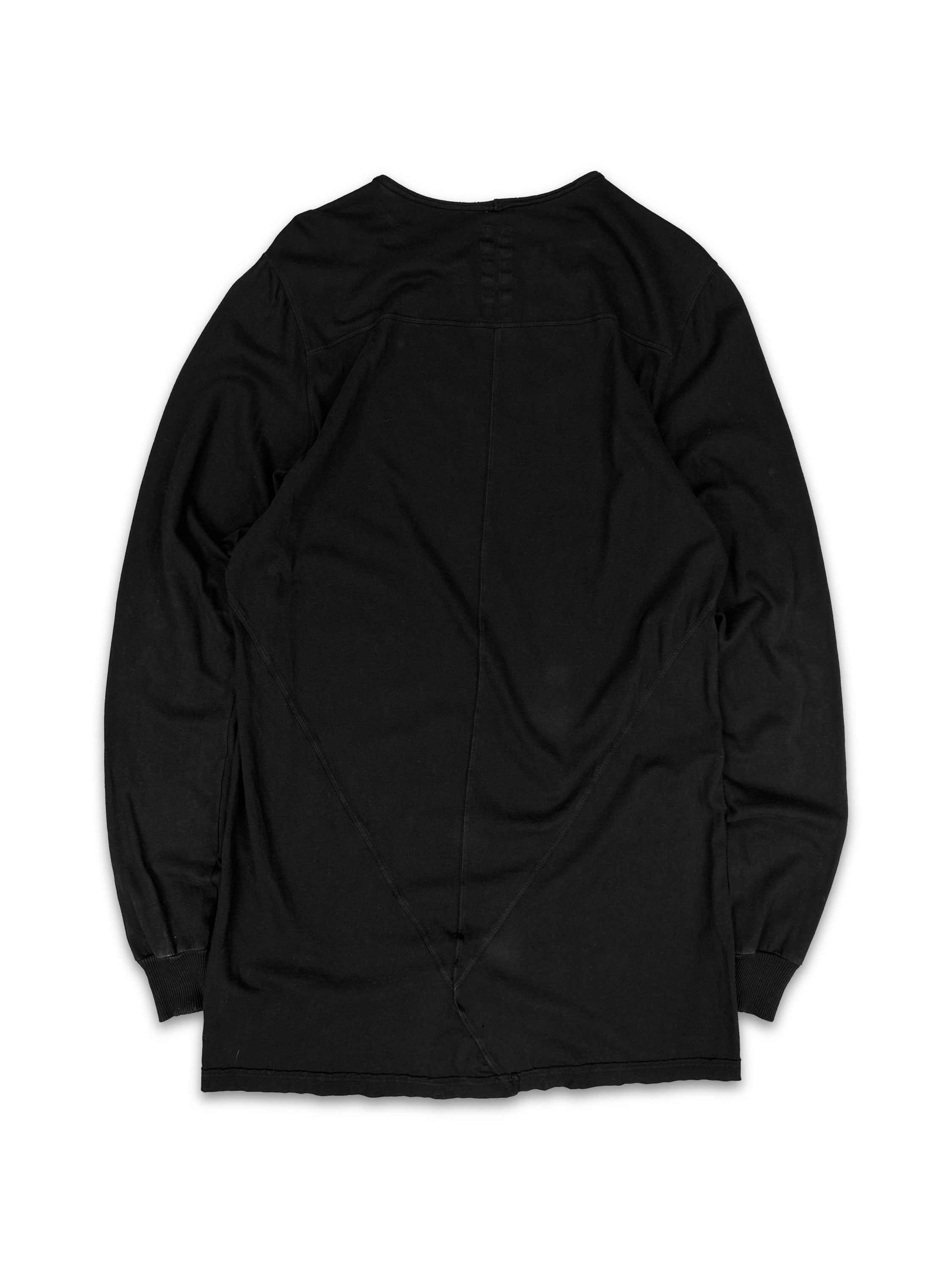 Rick Owens Black ‘Reinforced’ Elongated Long Sleeve Shirt