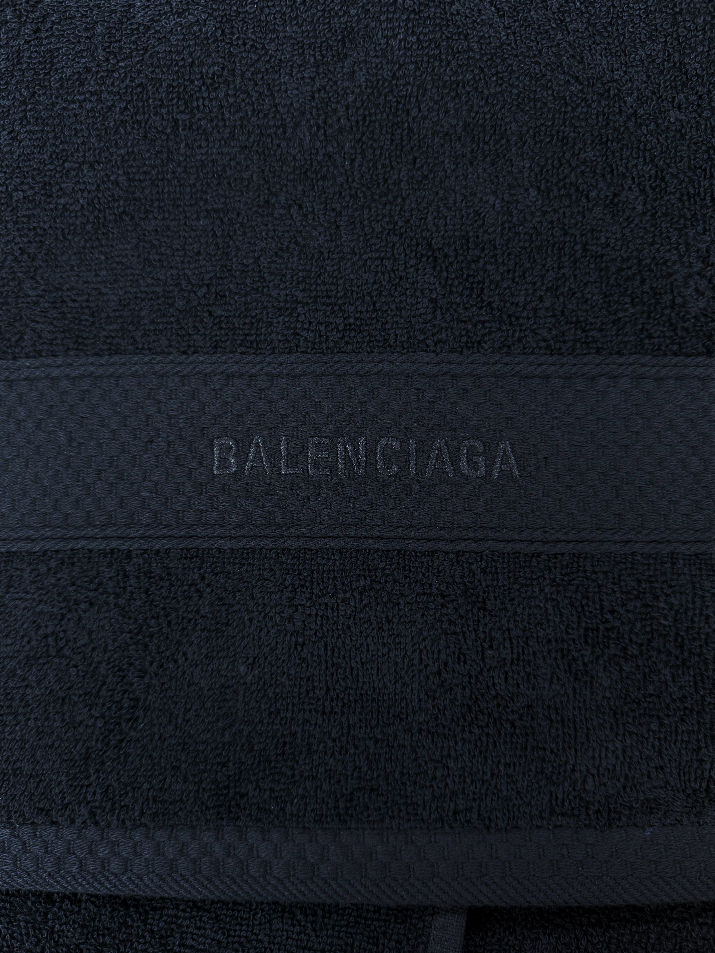 SS24 Balenciaga ‘Towel’ Navy Blue Embroidered Logo Skirt