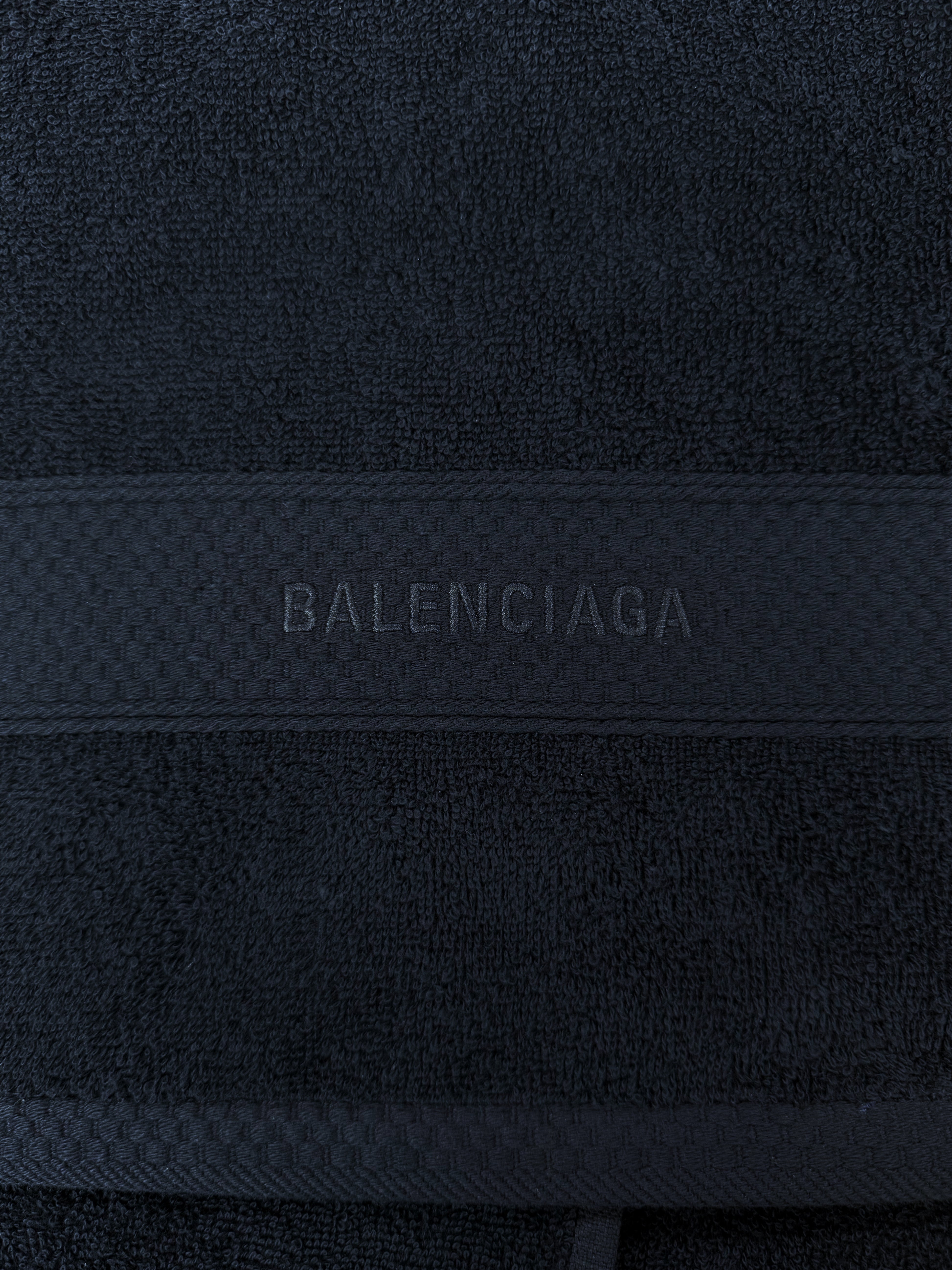 SS24 Balenciaga ‘Towel’ Navy Blue Embroidered Logo Skirt