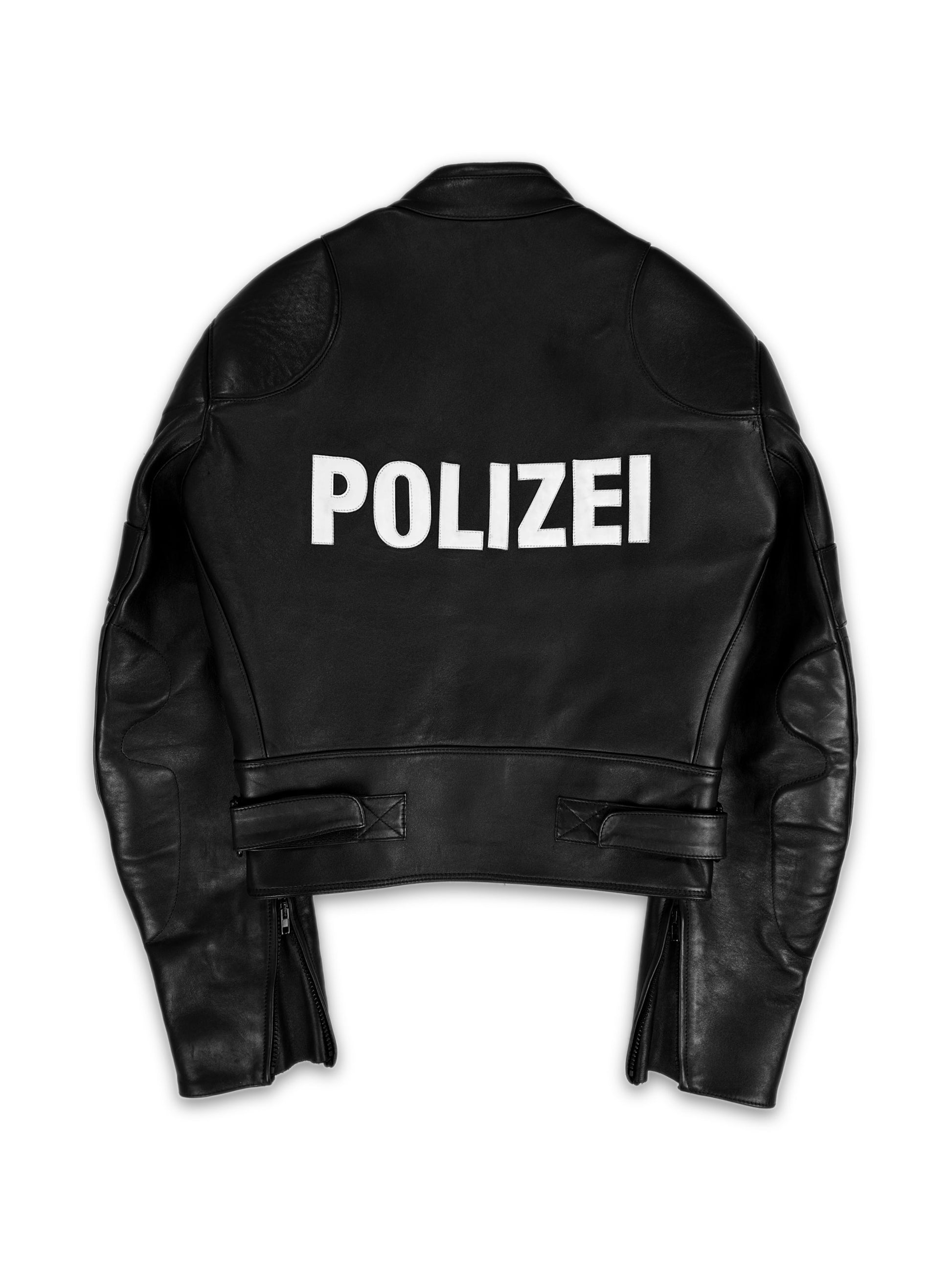 SS17 Vetements ‘Polizei’ Black Leather Moto Biker Jacket