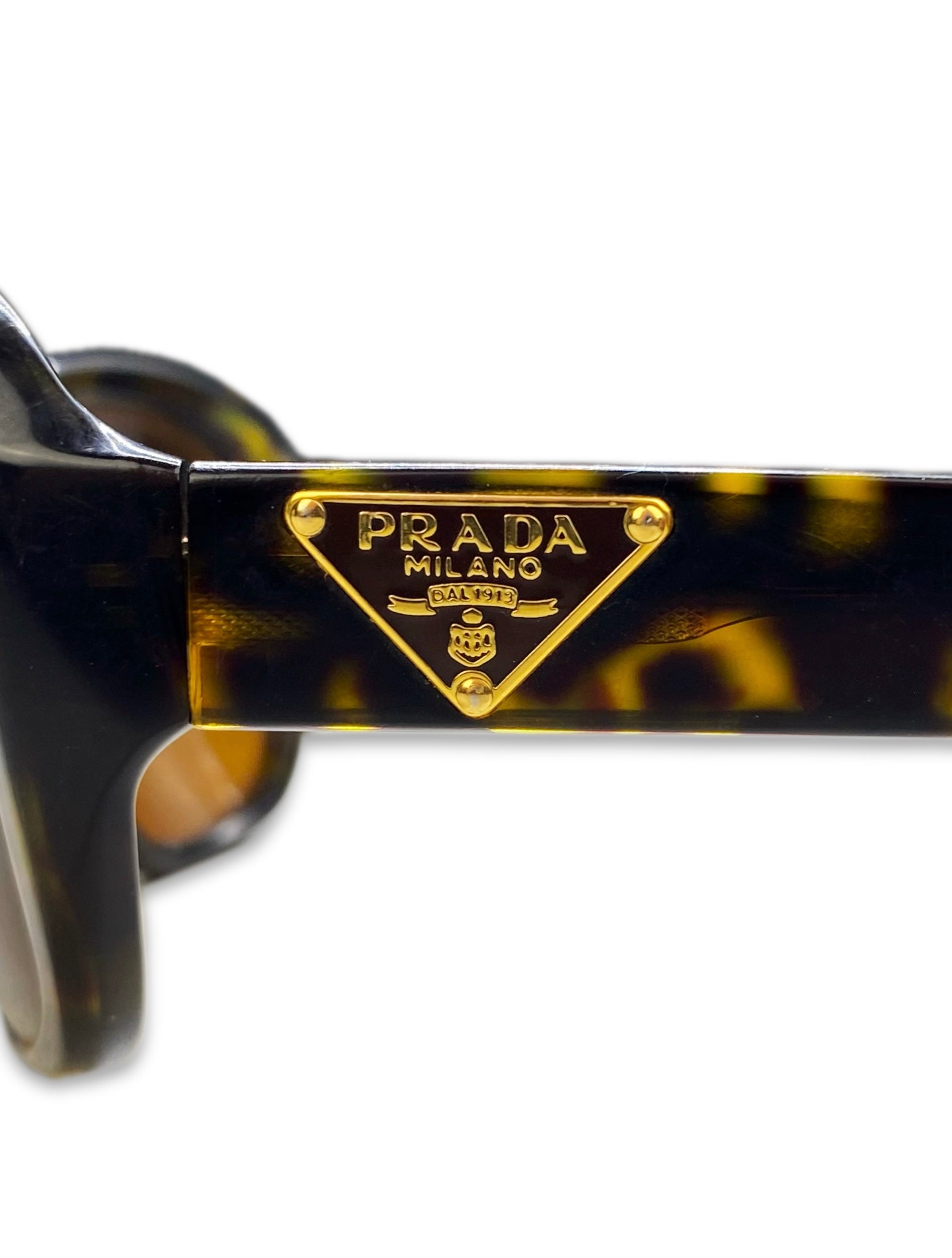 Prada Warm Tint Ombré Triangle Logo Circular Sunglasses