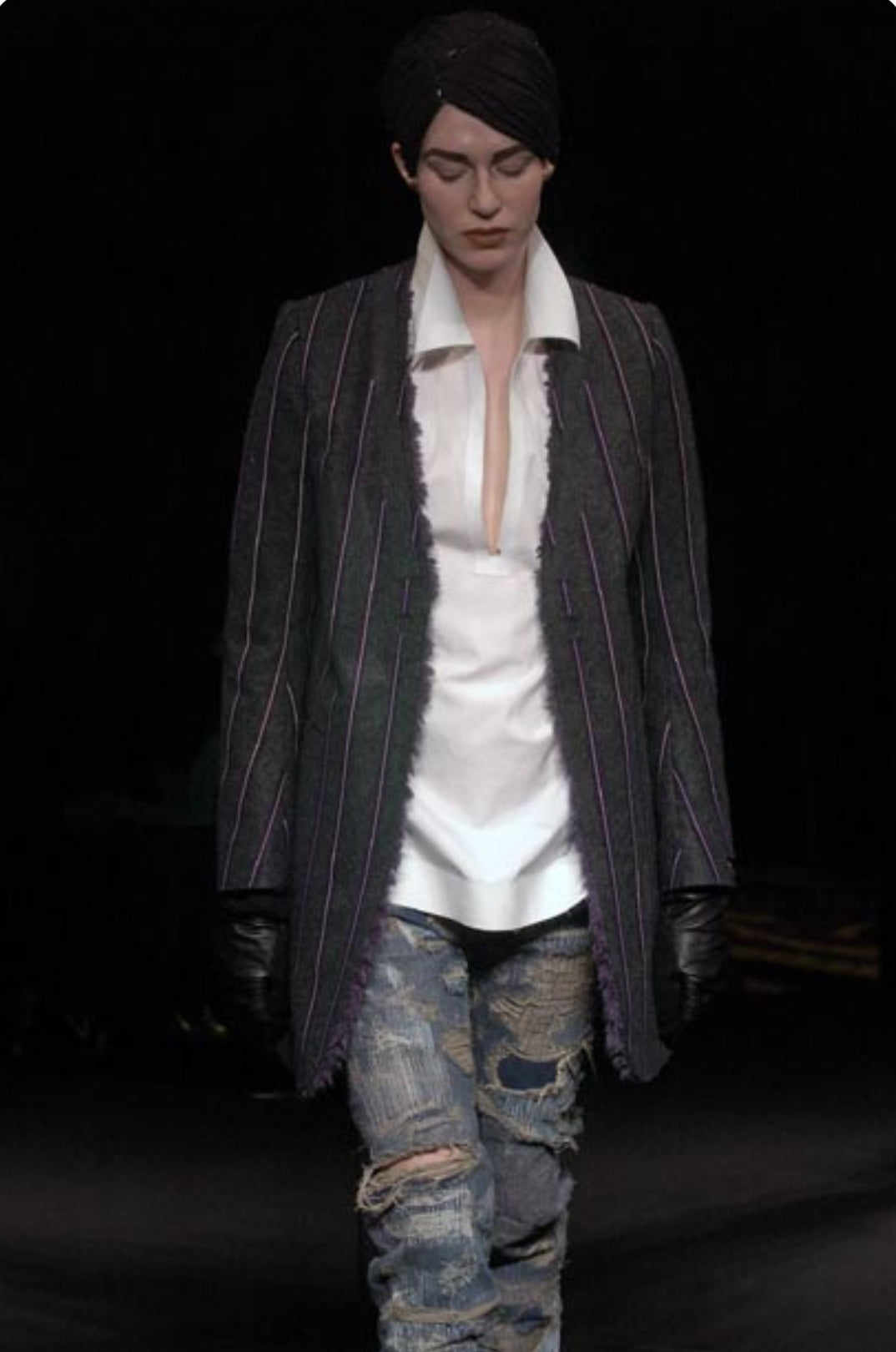 AW05 Undercover 85 Reworked ‘Arts & Crafts’ Distressed Blue Denim