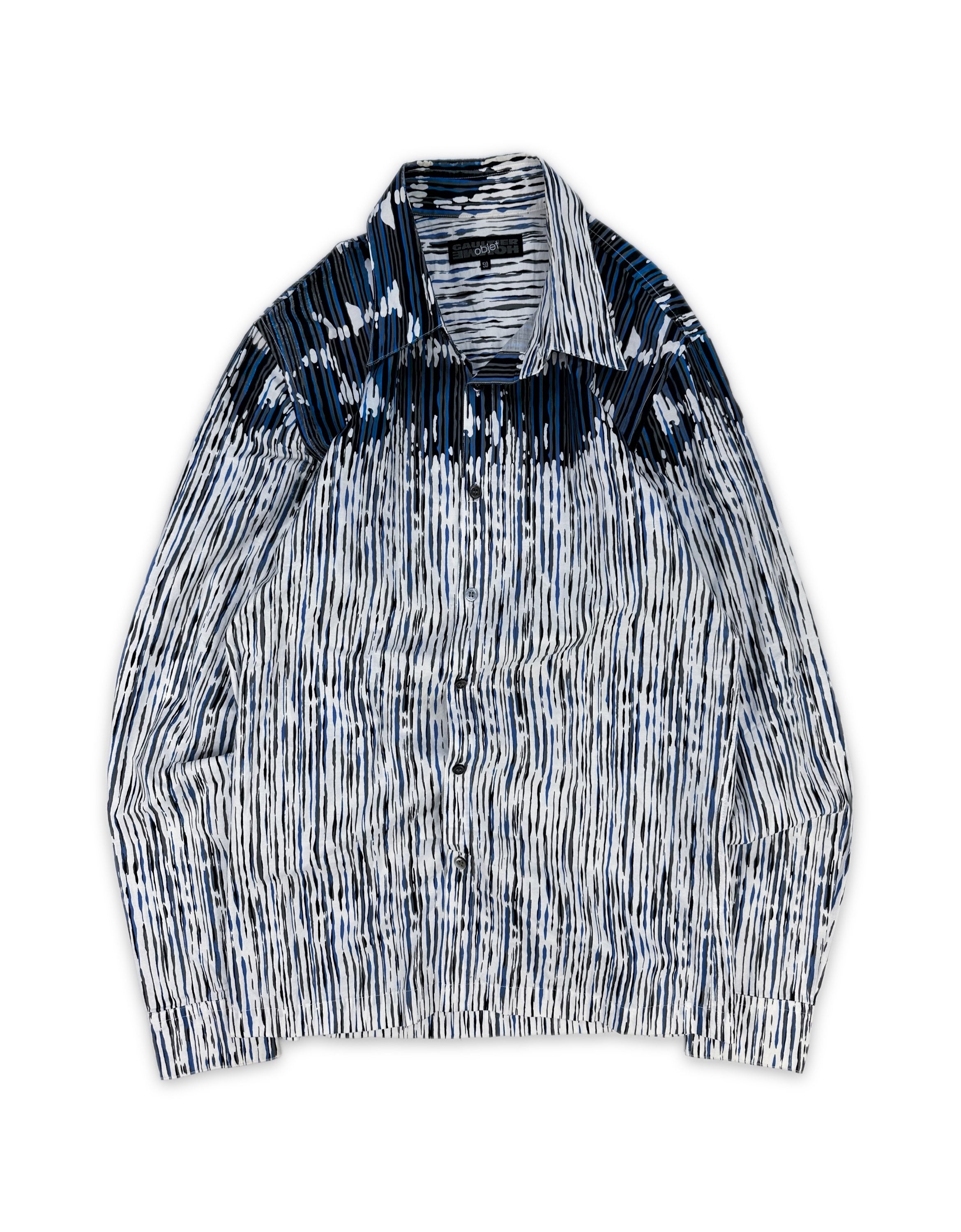 00s Jean Paul Gaultier ‘Painted’ Pinstripe Long Sleeve Shirt