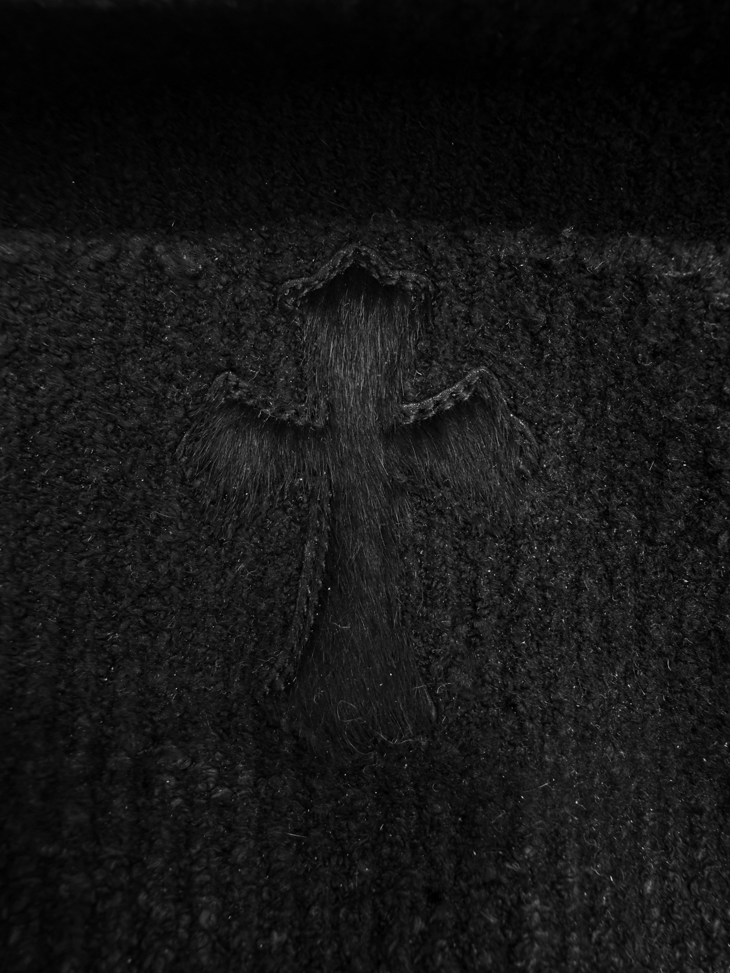 Chrome Hearts Pony Hair Cross Patch Black Knitted Beanie