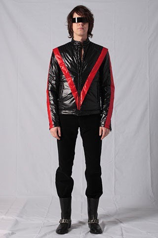 AW08 MAISON MARGIELA 'THRILLER' QUILTED PUFFER BIKER JACKET