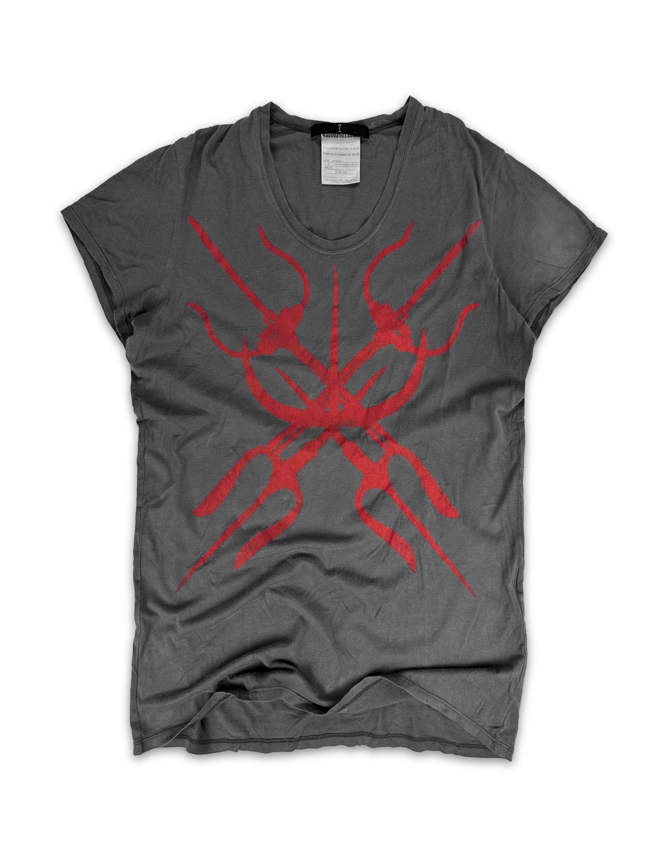 AW09 Julius ‘Gothic’ Motif Two Tone Graphic T-Shirt