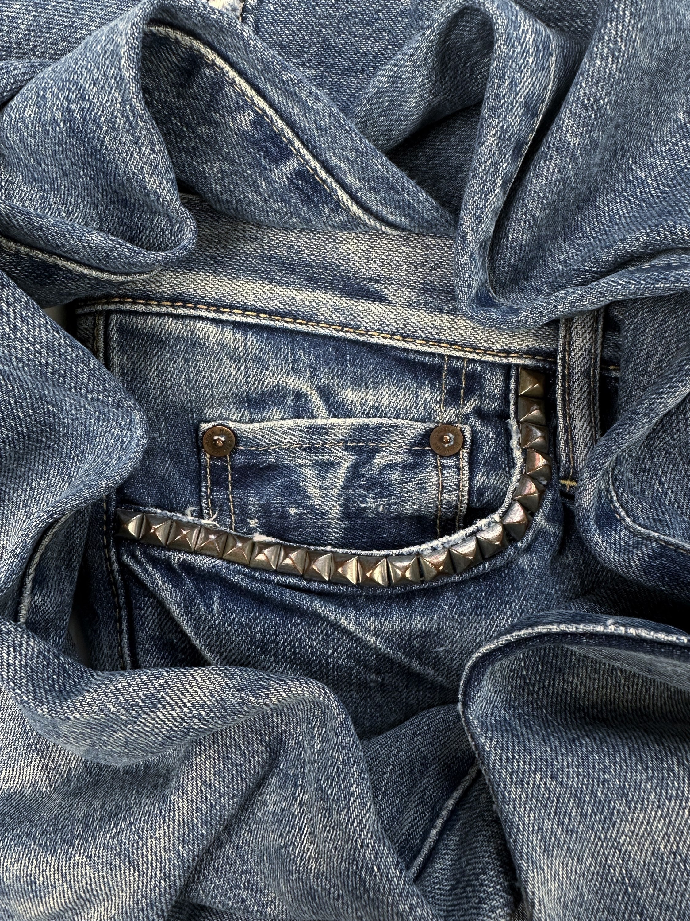 00s Hysteric Glamour ‘Studded’ Blue Distressed Denim