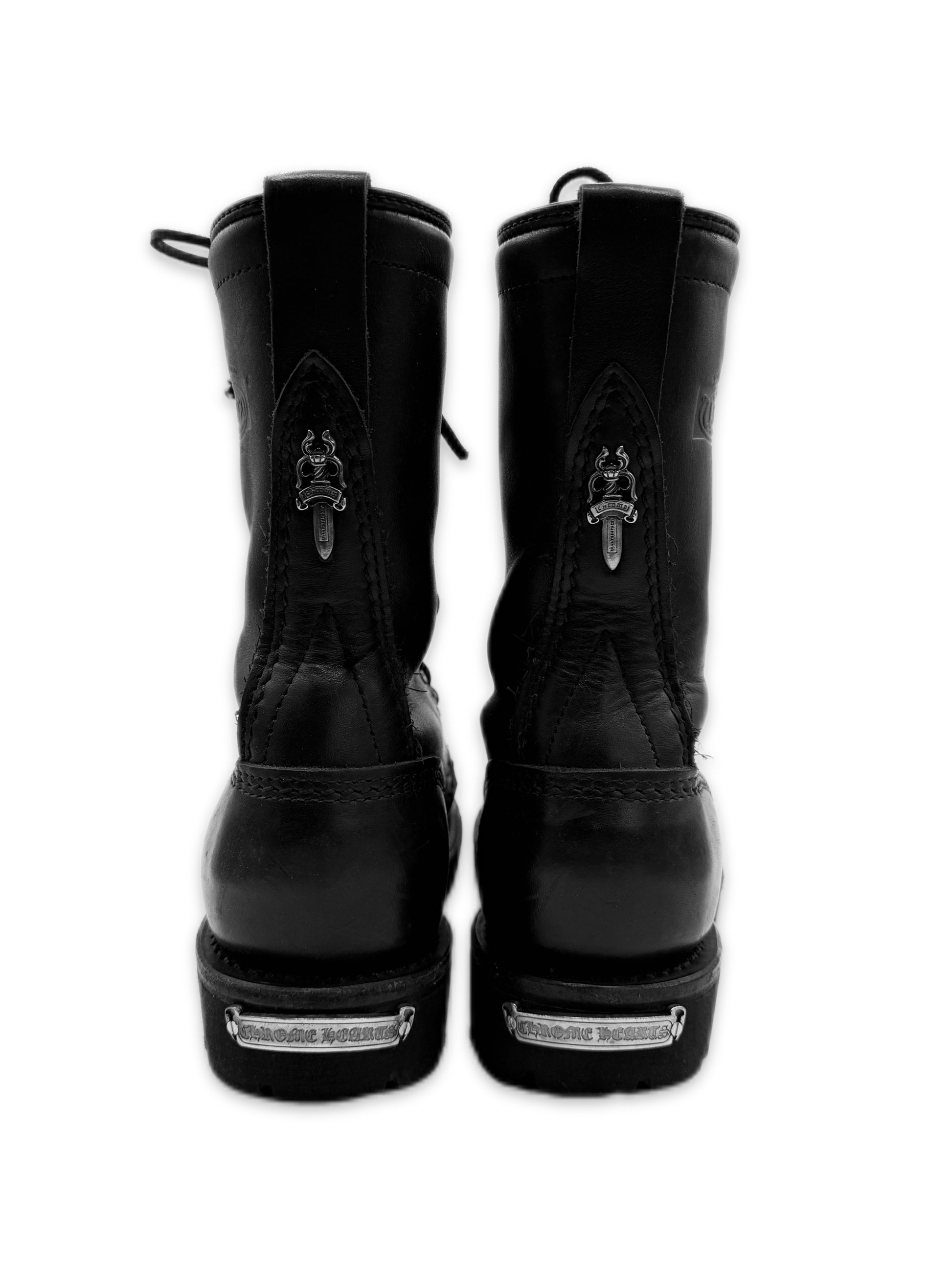 Chrome Hearts x Wesco Stomper Black Leather Hi-top Dagger Boots
