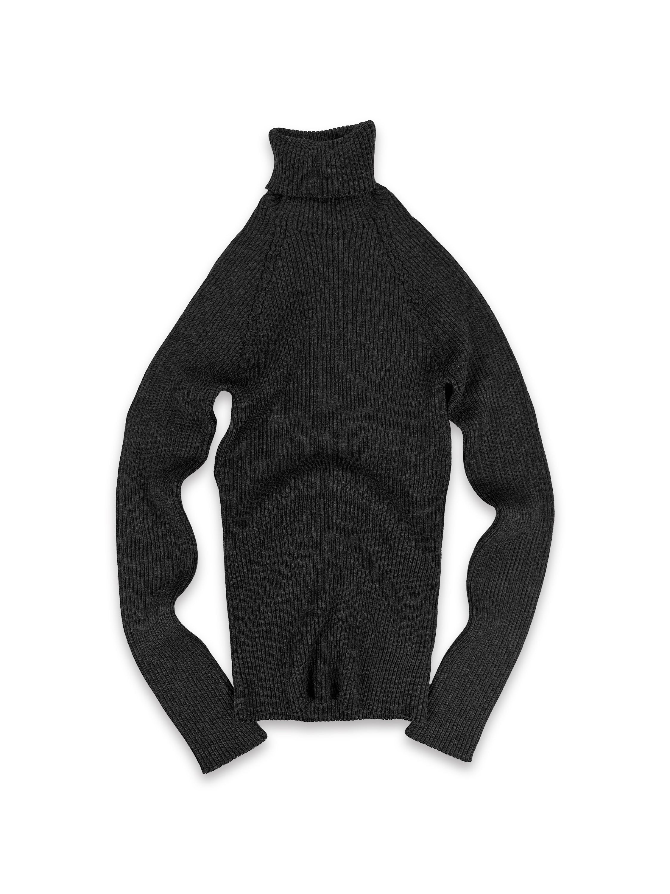 SS03 Junya Watanabe Black Ribbed Turtleneck