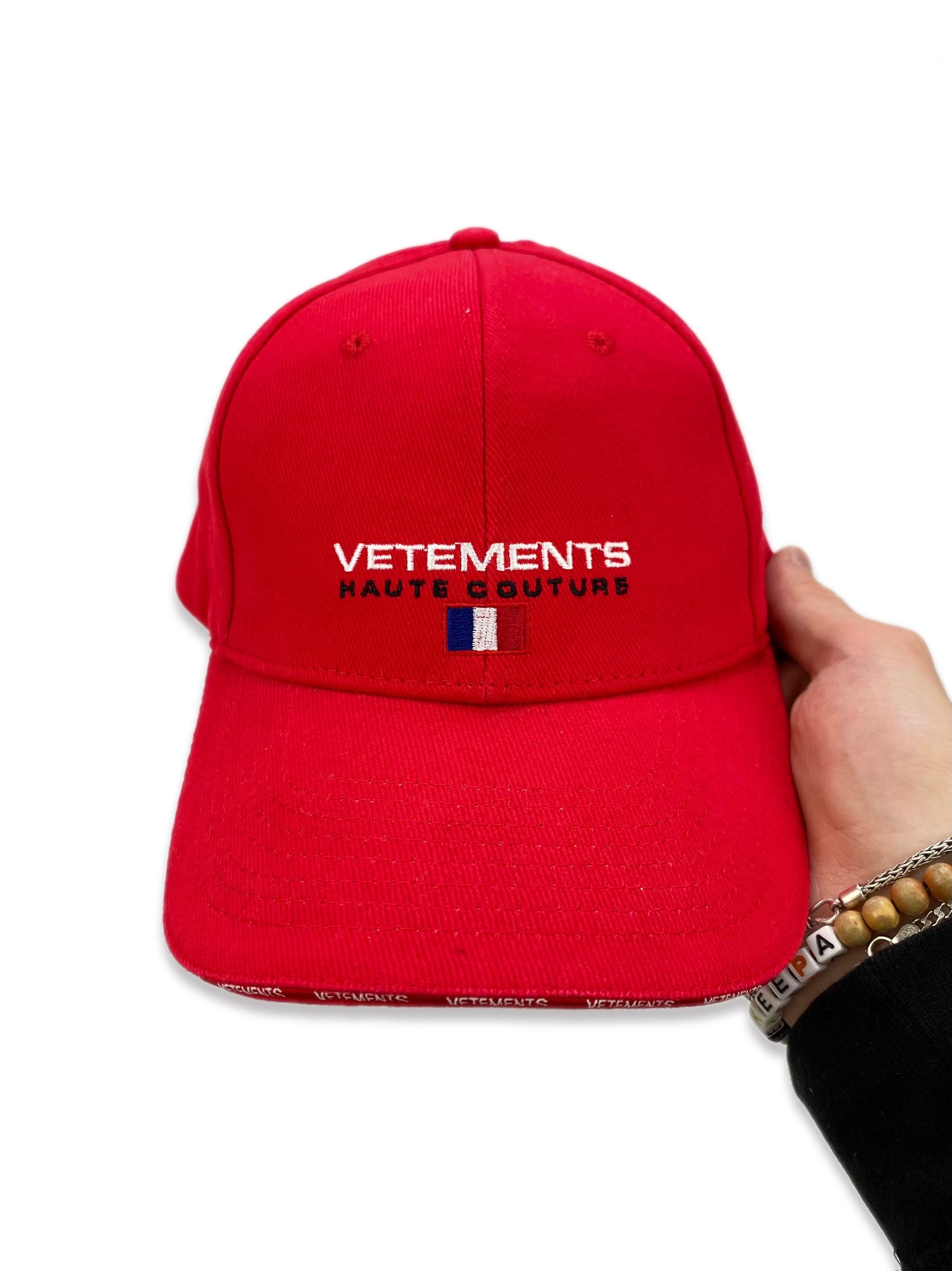 Vetements “Haute Couture” Flag Strap-back Cherry Red Hat