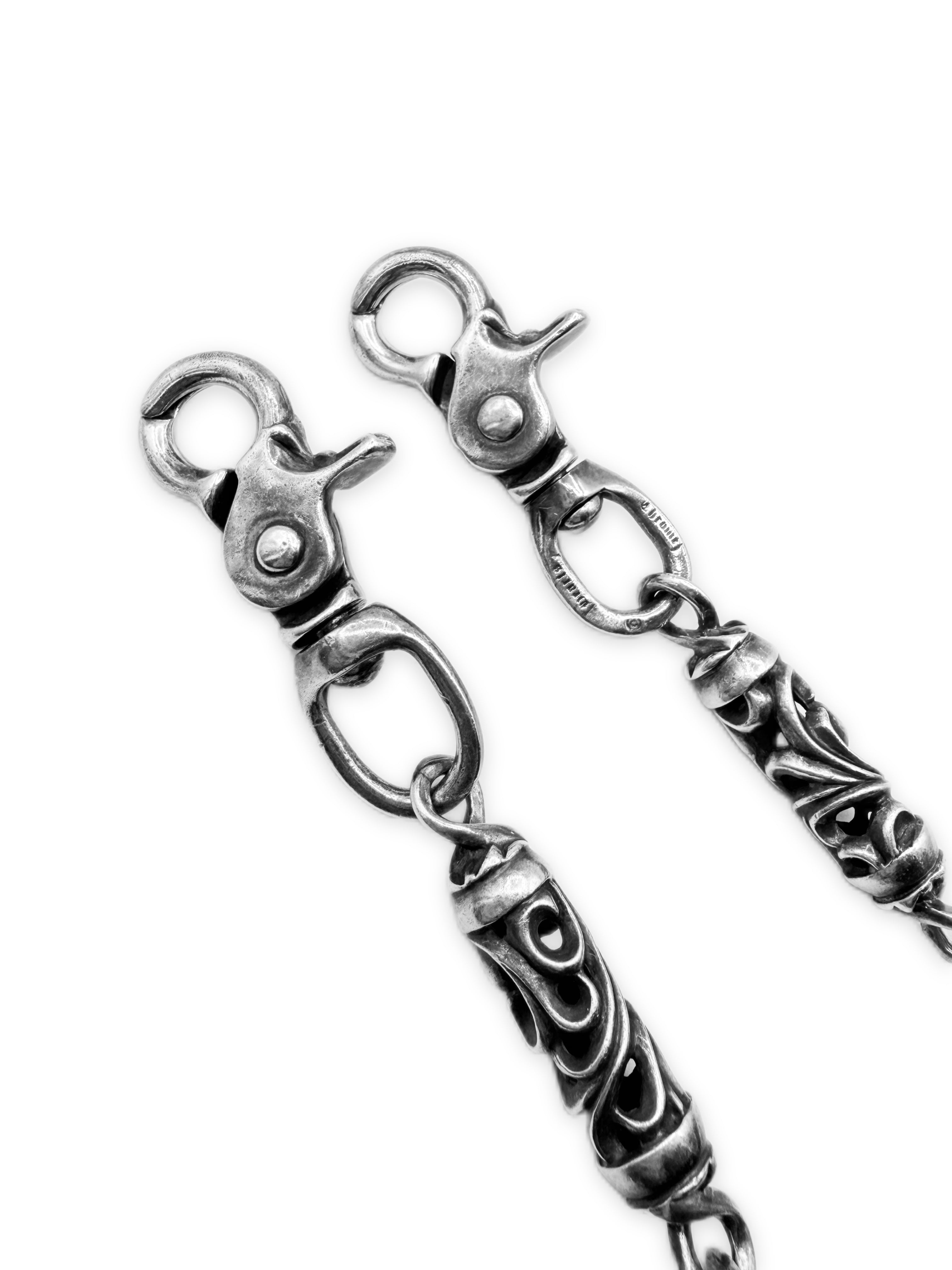 Chrome Hearts Roller Barrel 31 in Double Lobster Clasp .925 Wallet Chain