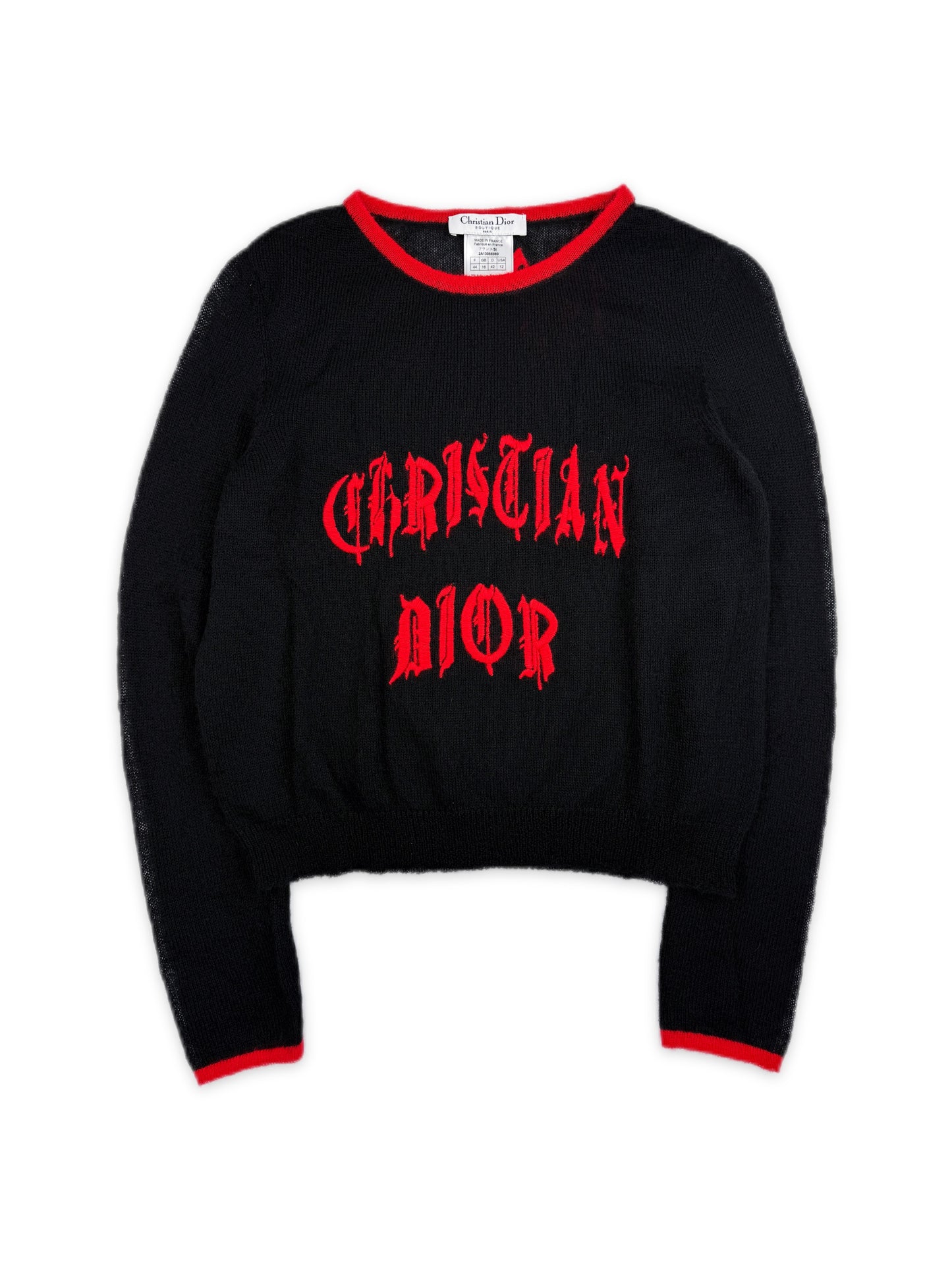 SS02 Dior ‘Christian Dior’ Gothic 1947 Mohair Black Knit Sweater