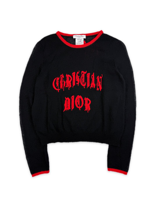 SS02 Dior ‘Christian Dior’ Gothic 1947 Mohair Black Knit Sweater