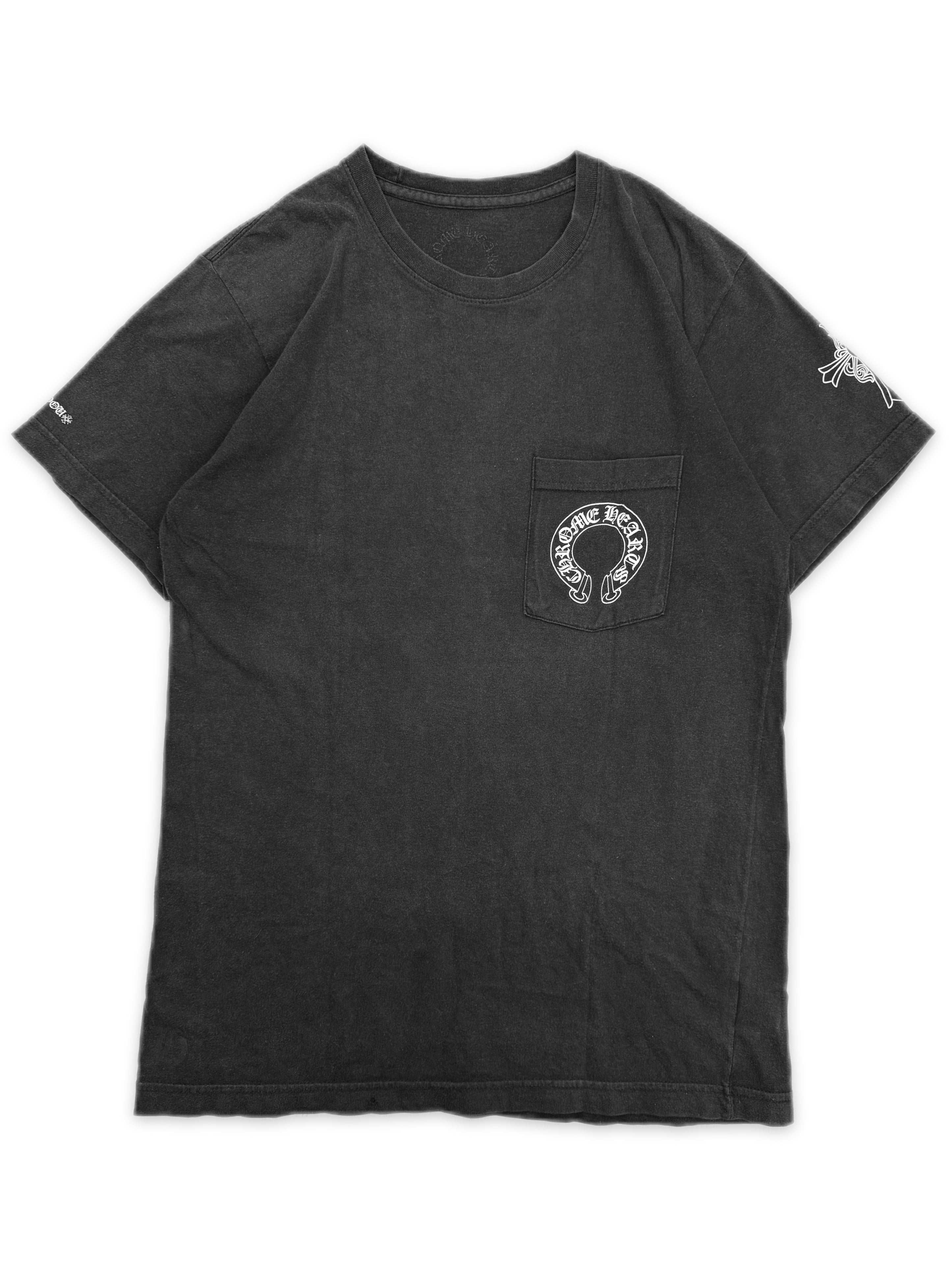 Chrome Hearts Hollywood Exclusive Faded Vintage Horseshoe Logo T-Shirt