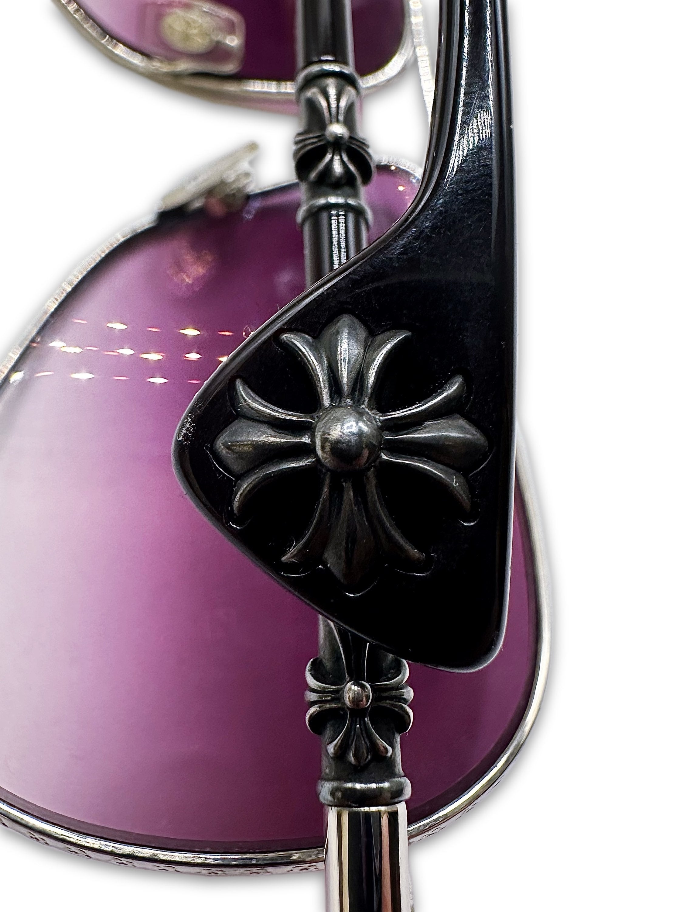 Chrome Hearts ‘Beast BBC’ Purple Gradient Tint .925 Silver Aviator Sunglasses