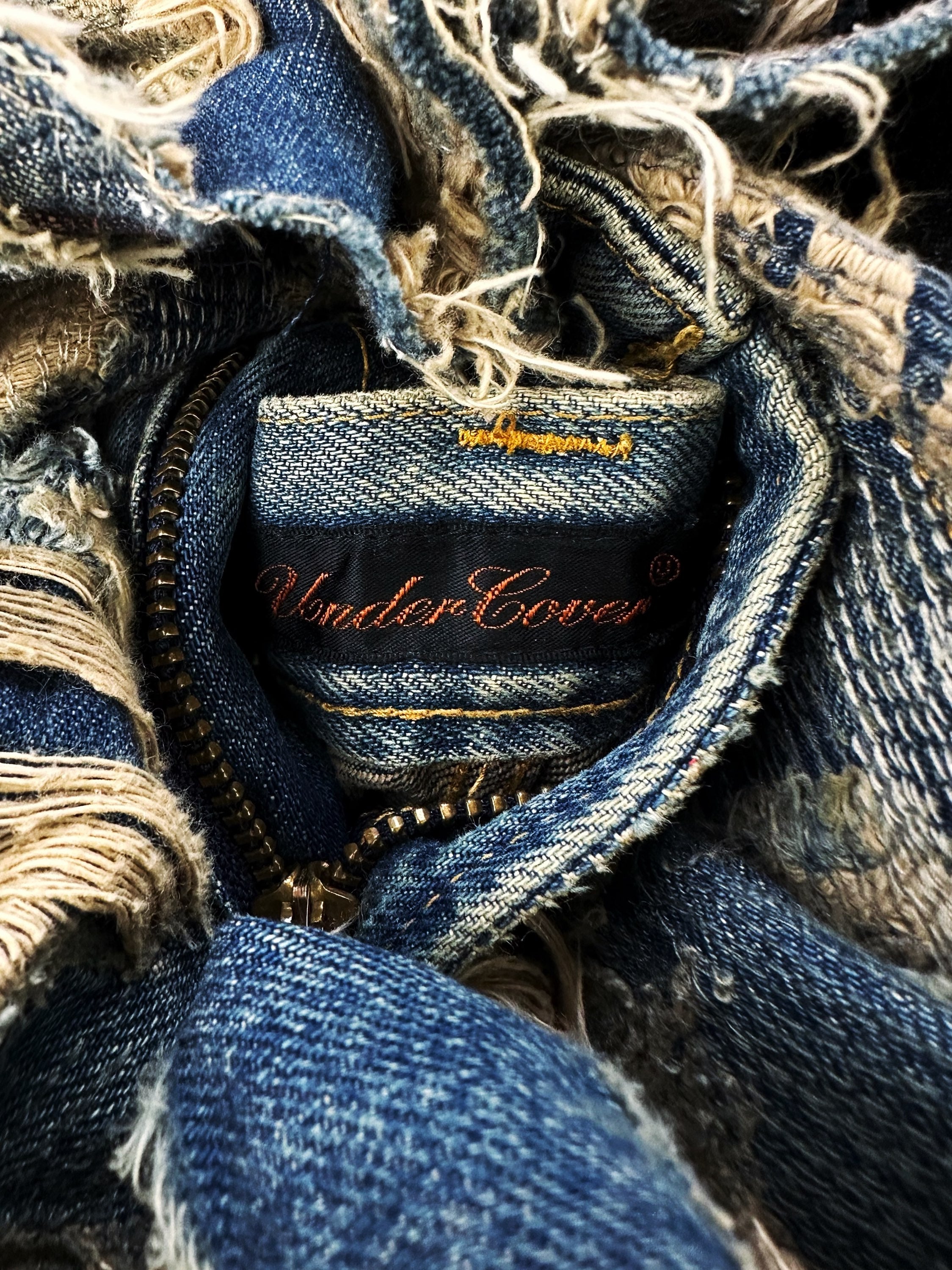 AW05 Undercover 85 Reworked ‘Arts & Crafts’ Distressed Blue Denim