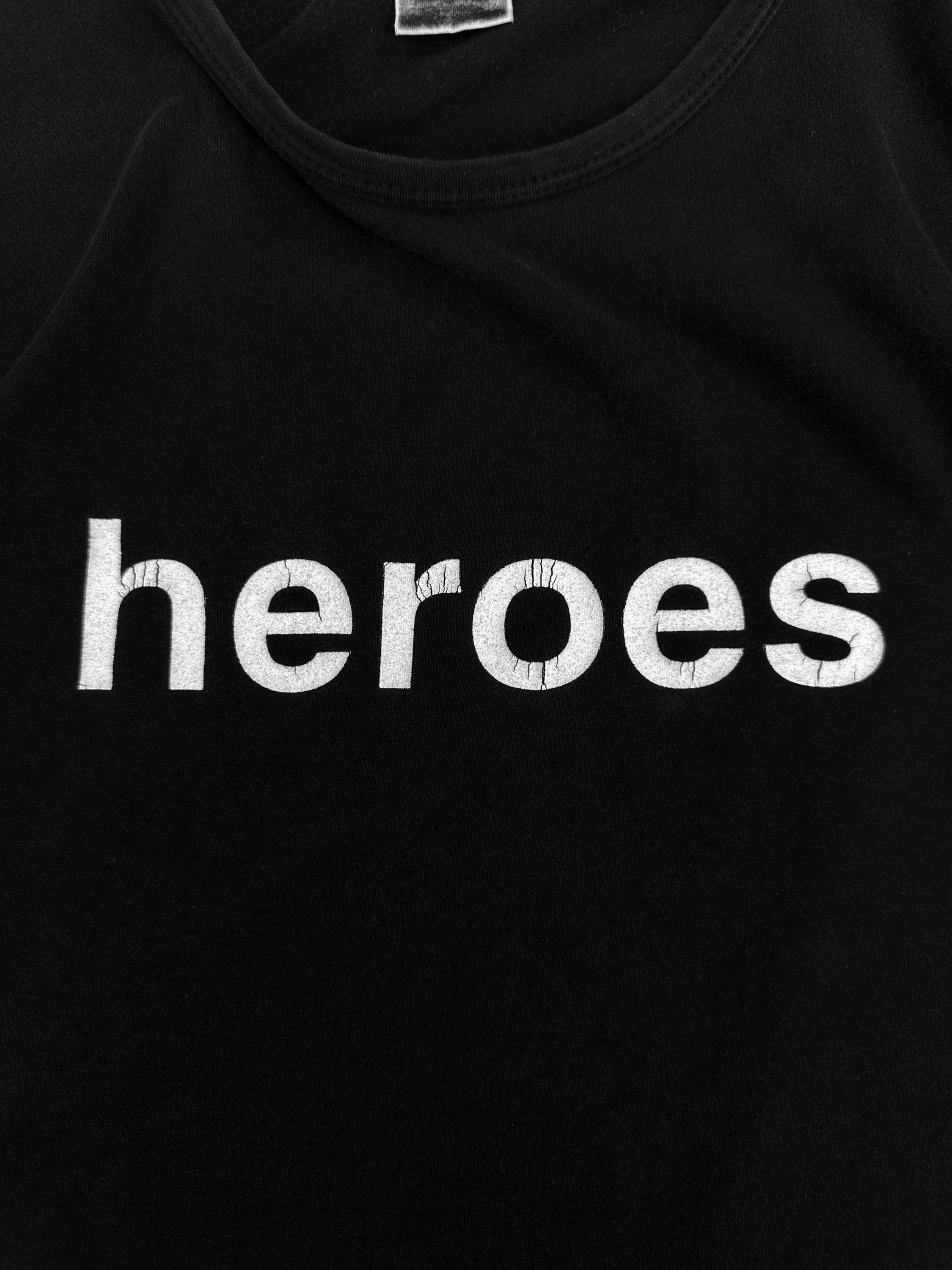 SS98 Raf Simons ‘Heroes’ David Bowie Black Slogan T-Shirt