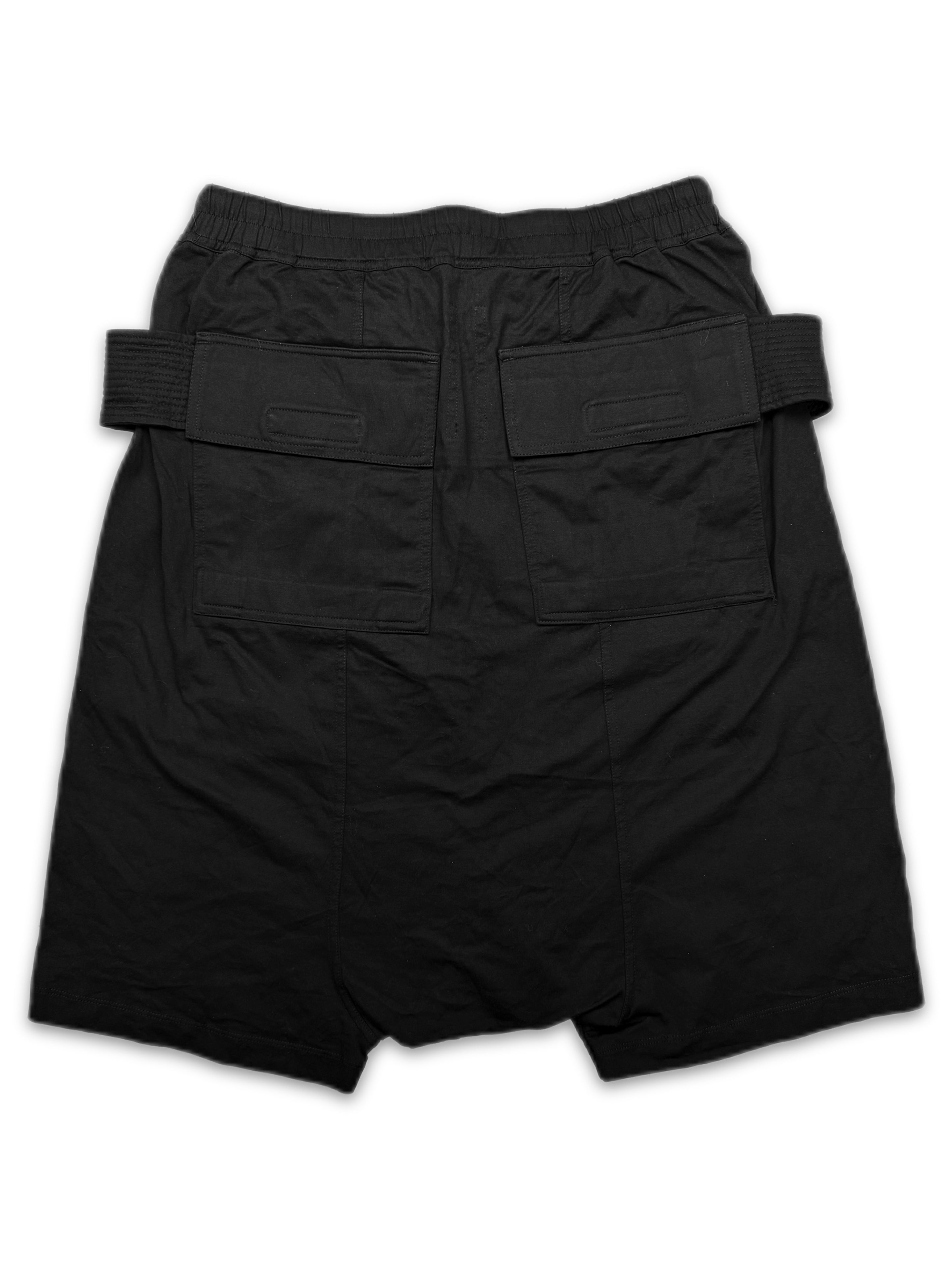 Rick Owens ‘Creatch’ Cargo Black Drop Crotch Shorts