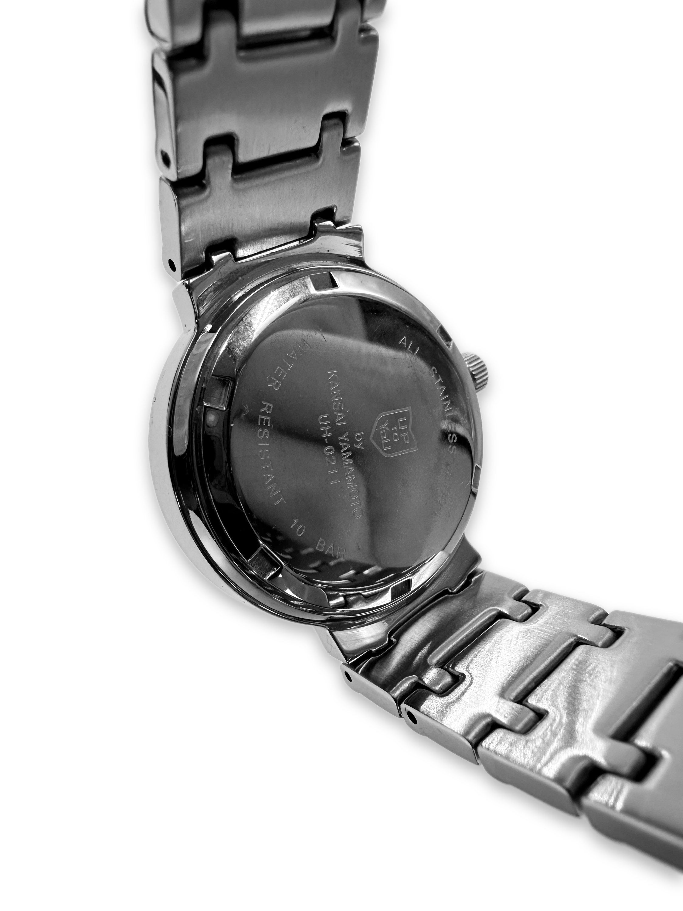 00s Kansai Yamamoto ‘Up To You’ Black Bezel Silver Watch