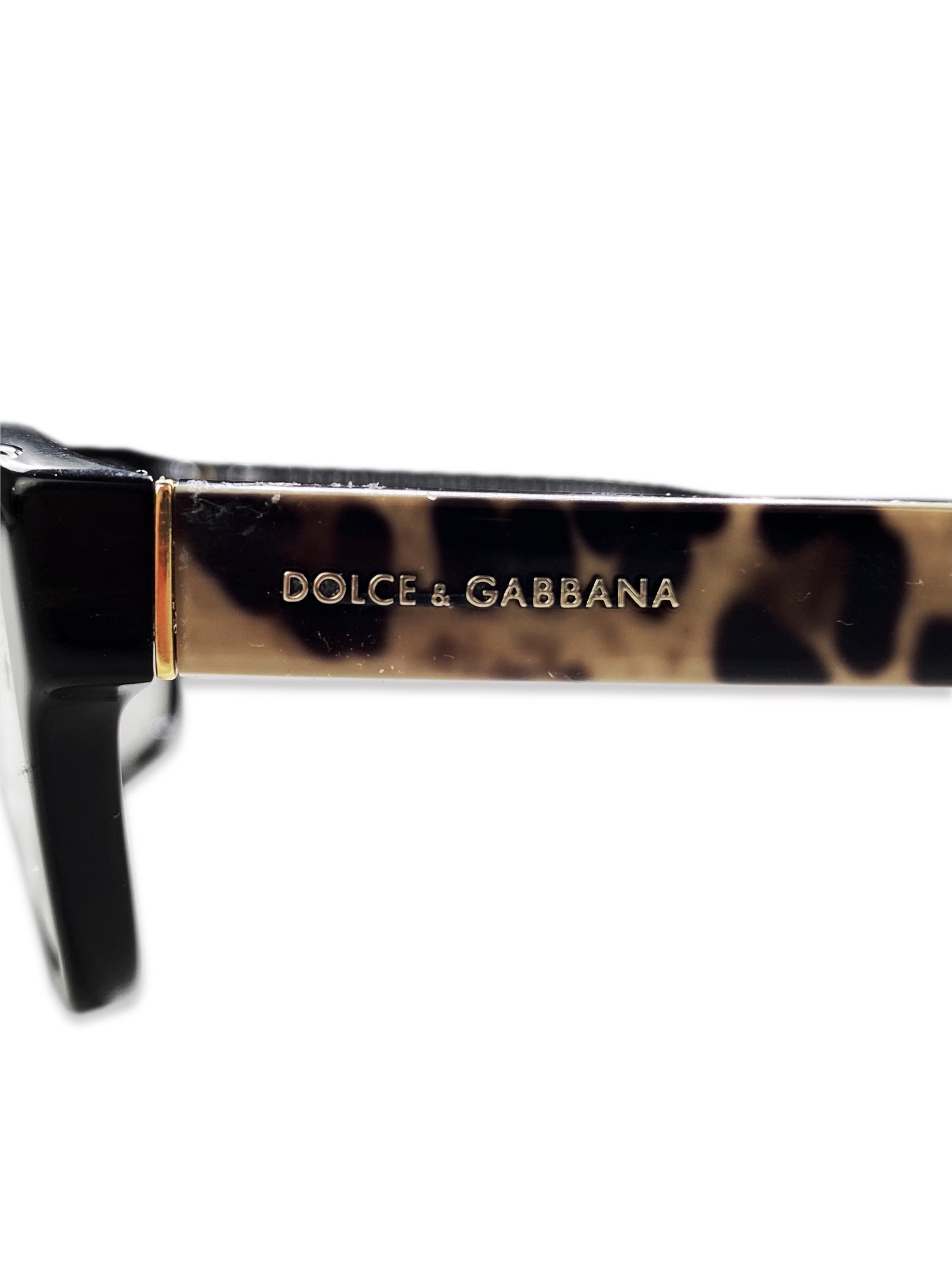 Dolce &amp; Gabbana Ombré Black Boxy Frame Glasses