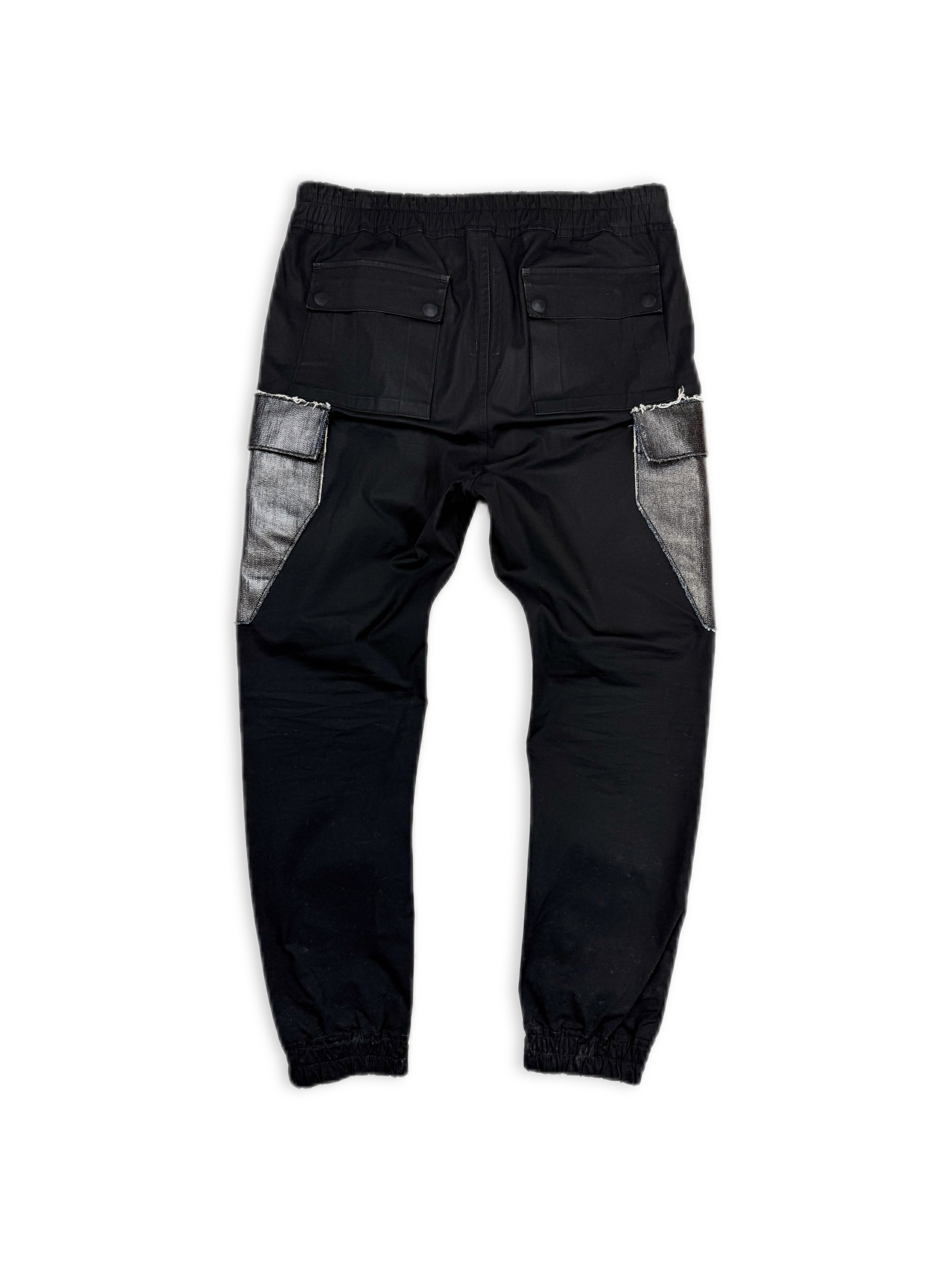 AW19 Rick Owens ‘Larry’ Suede Patch Waxed Cargo Pocket Jogger Pants