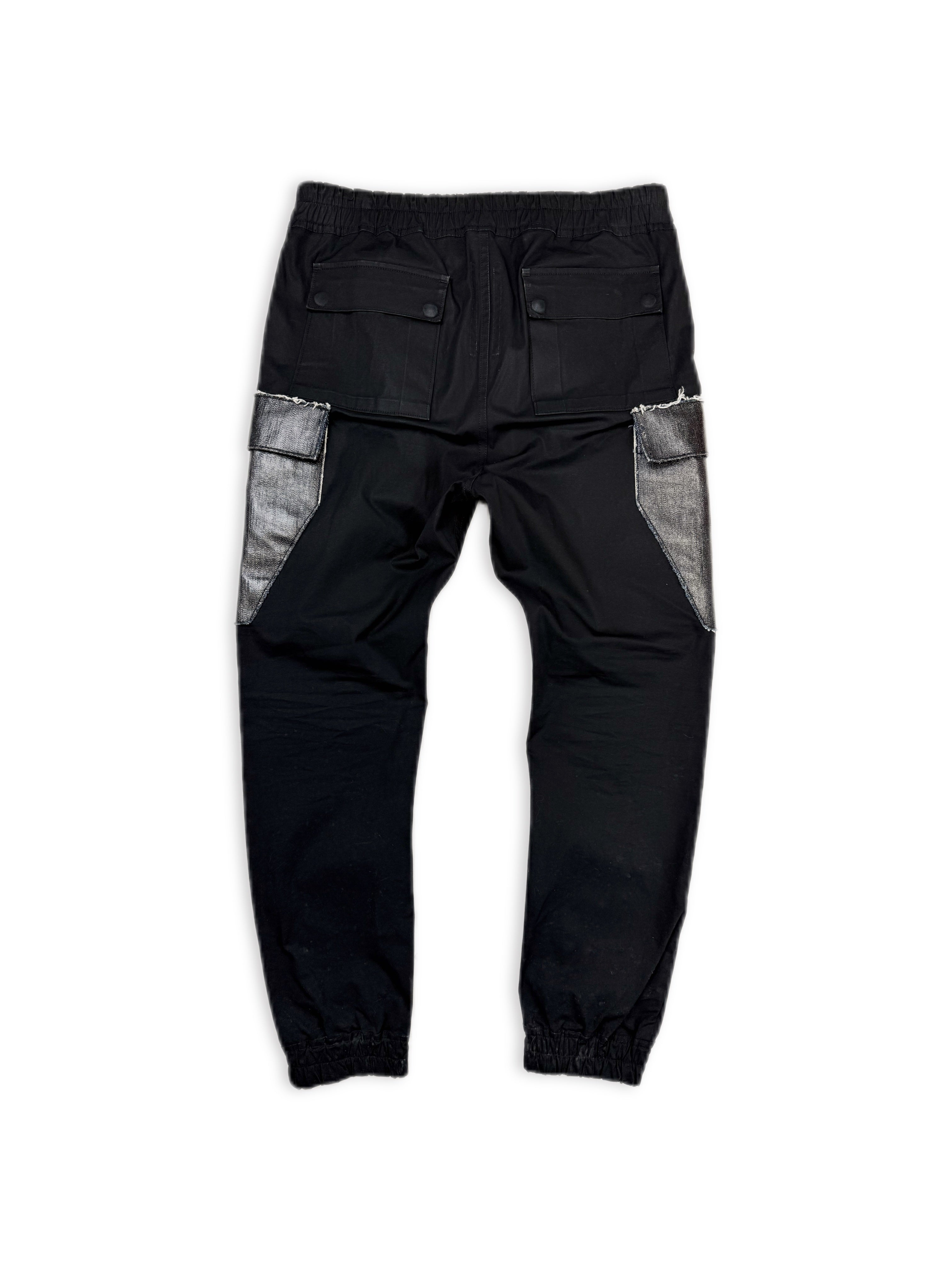 AW19 Rick Owens ‘Larry’ Suede Patch Waxed Cargo Pocket Jogger Pants