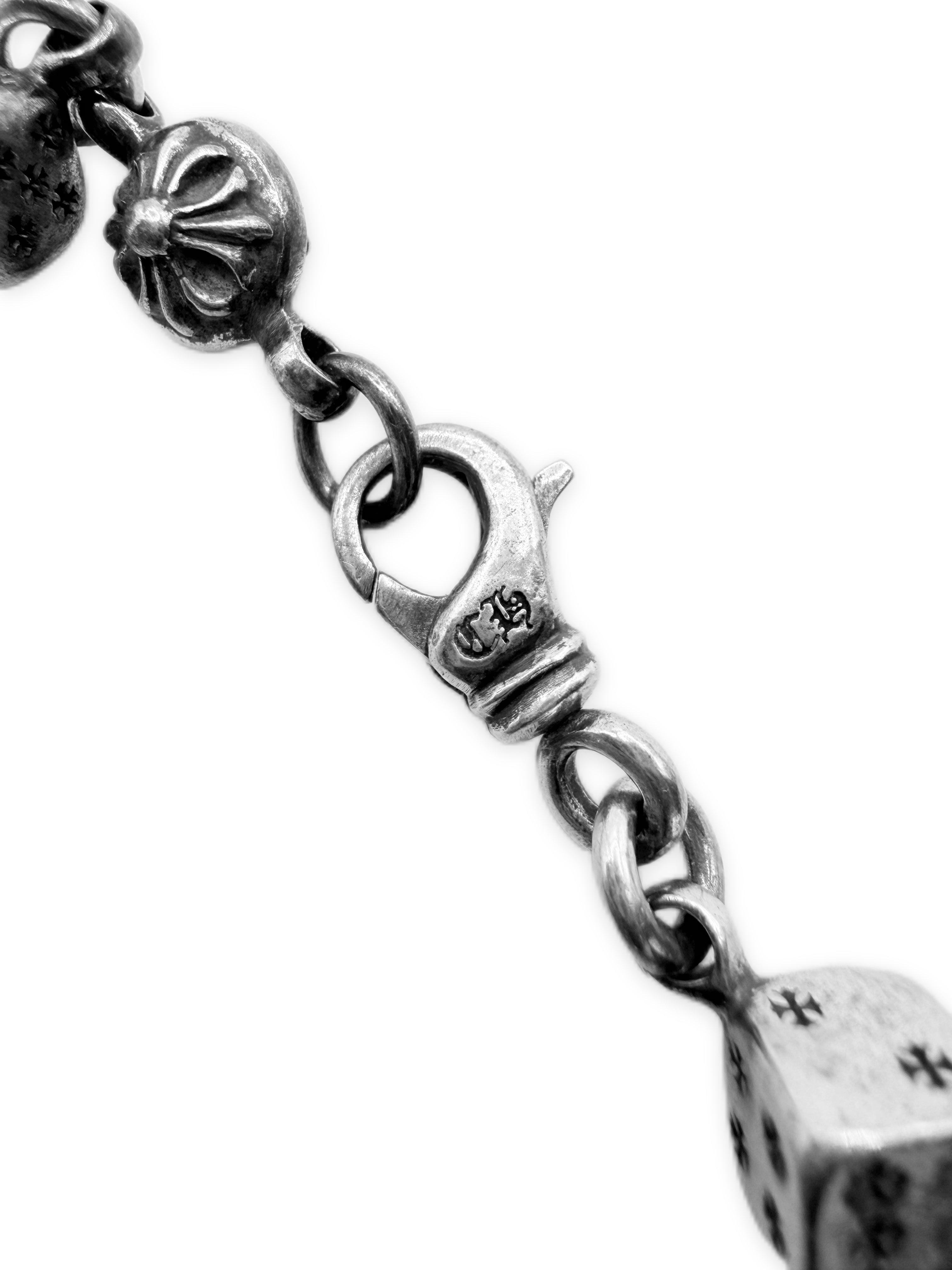 Chrome Hearts Dice Crossball .925 Silver Bracelet