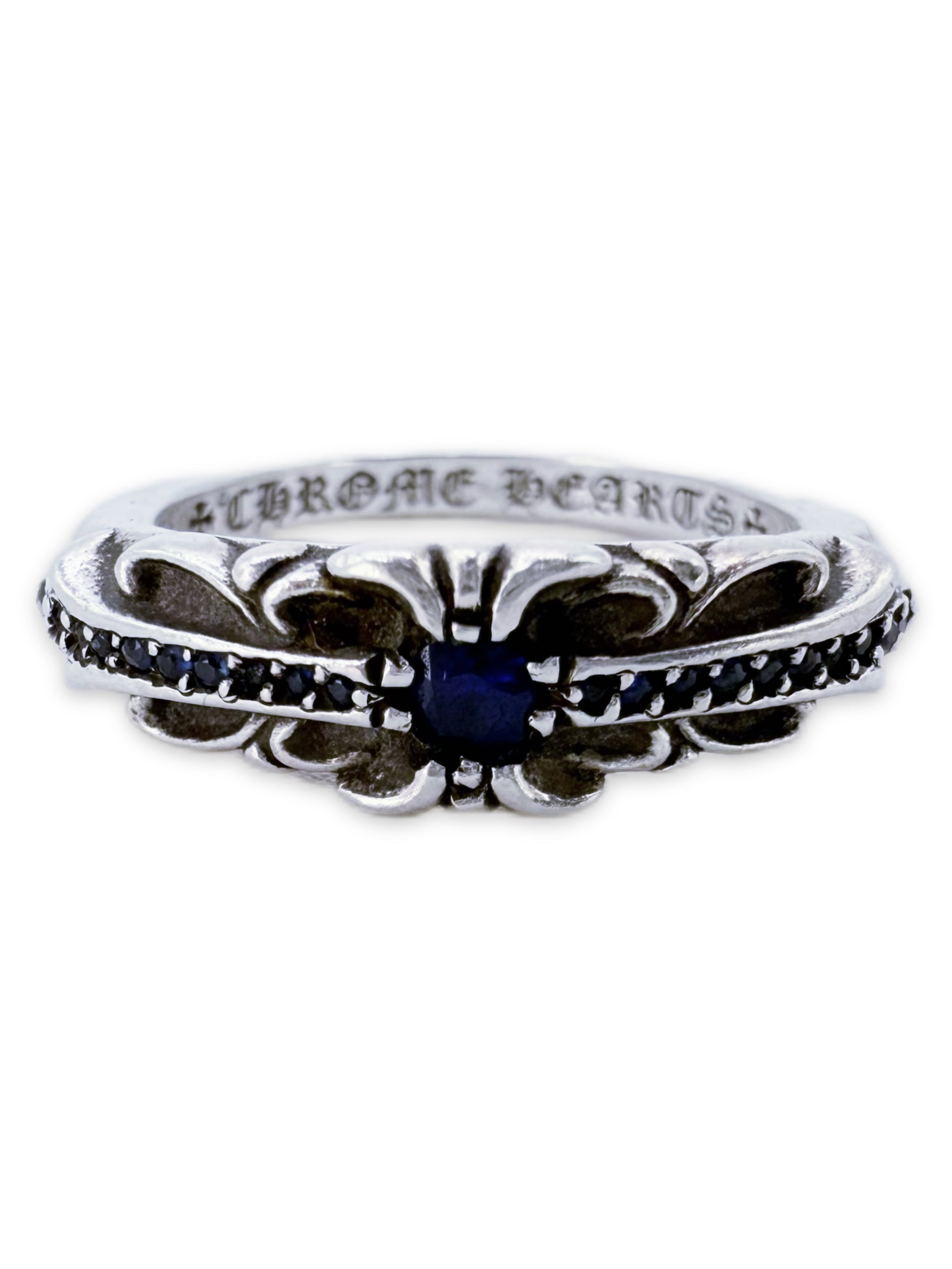 Chrome Hearts Pavé Sapphire Factory Set ‘Floral’ Ring