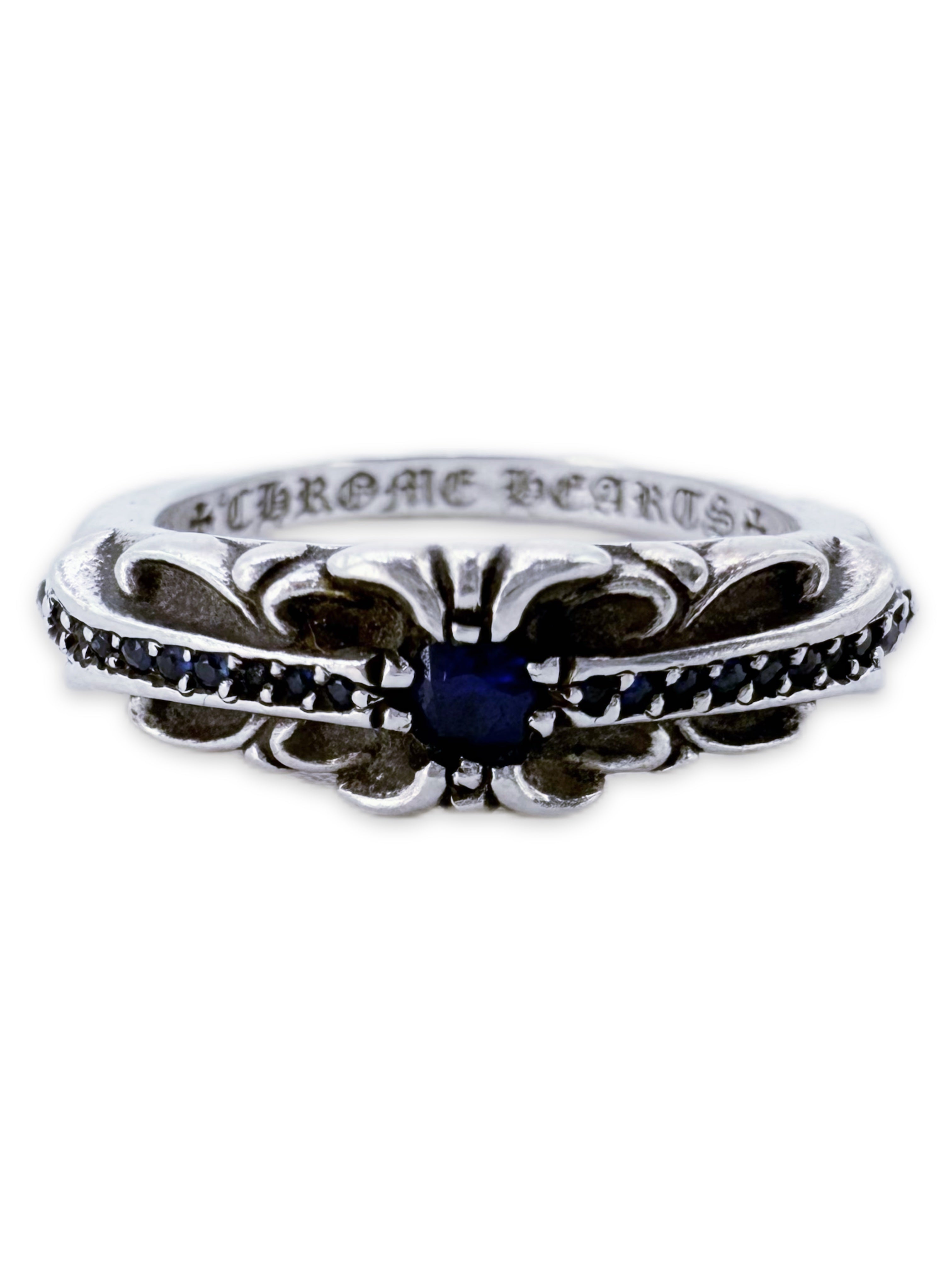 Chrome Hearts Pavé Sapphire Factory Set ‘Floral’ Ring
