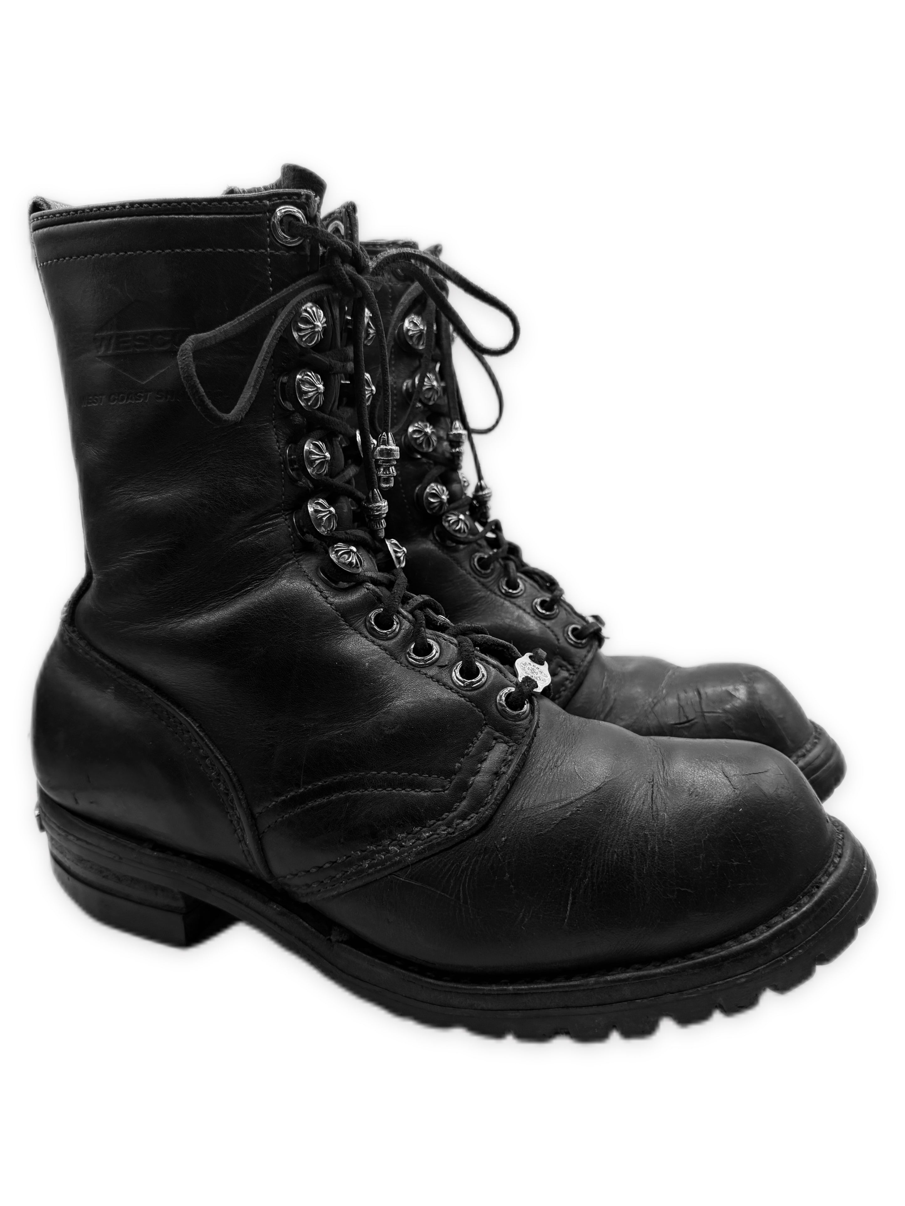 Chrome Hearts x Wesco ‘Jobmaster’ Black .925 Silver Leather Boots
