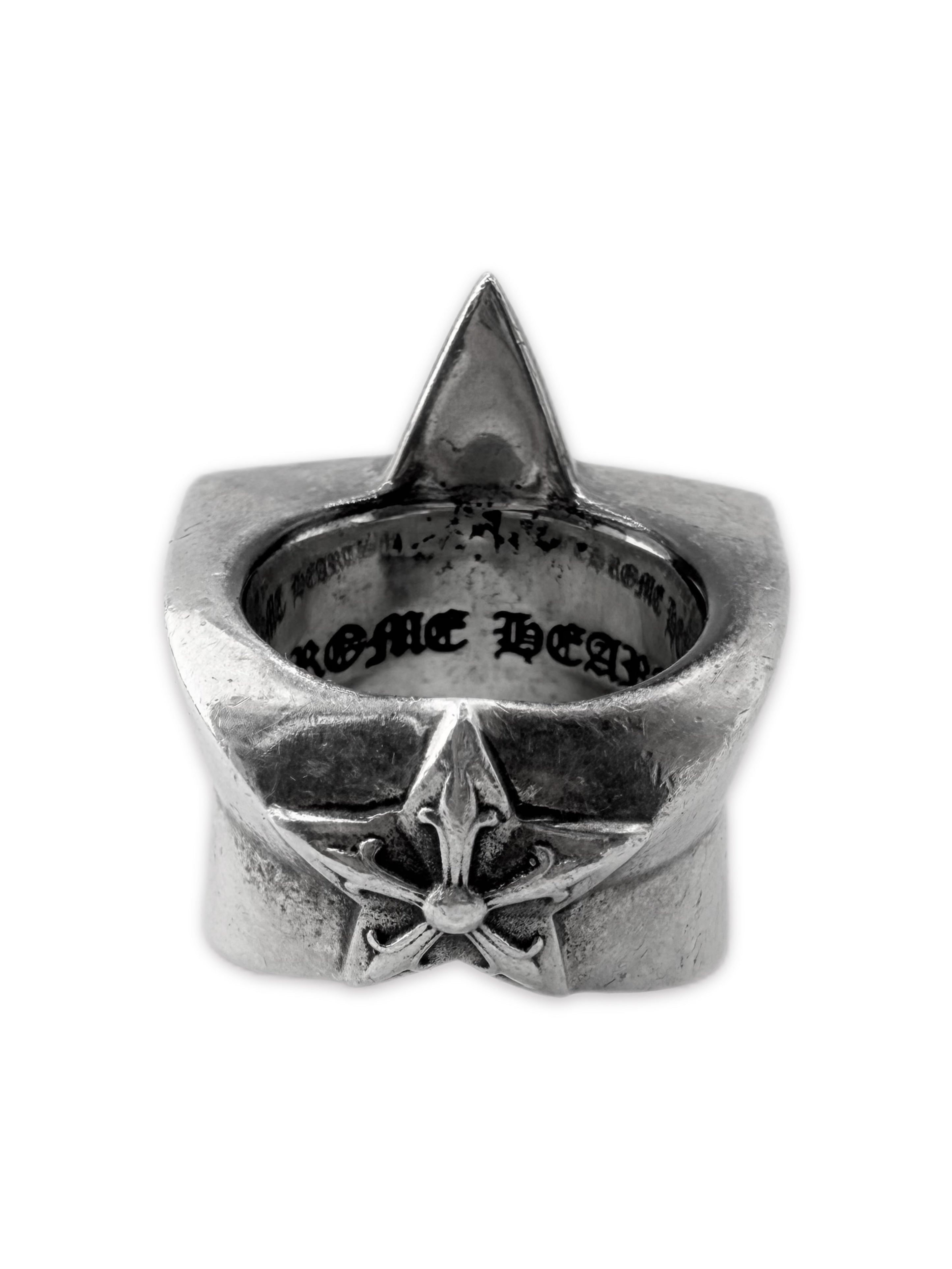 Chrome Hearts ‘5 Point Star’ .925 Silver XL Etched Ring