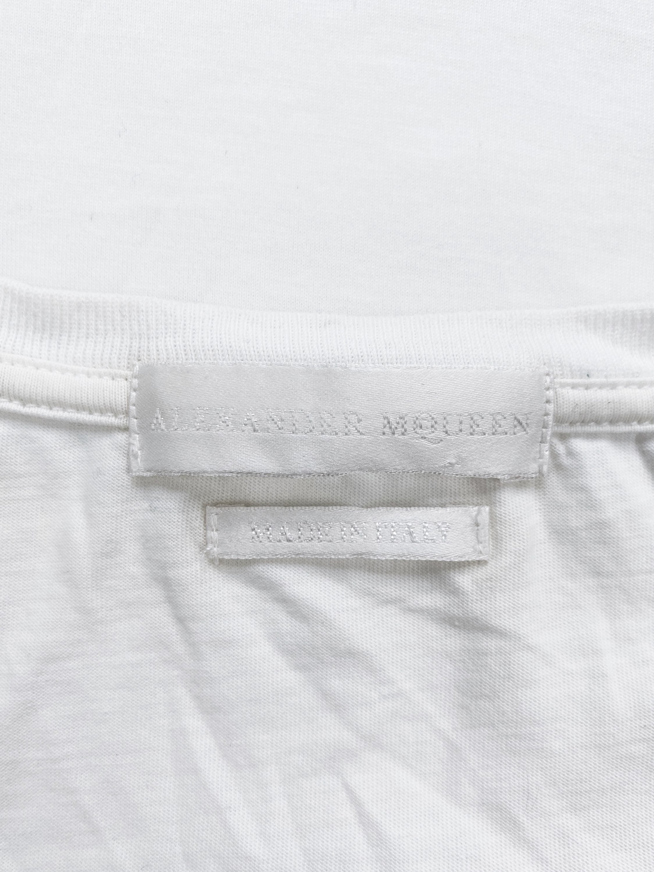 Alexander McQueen Scribble Print Eagle Graphic White T-Shirt