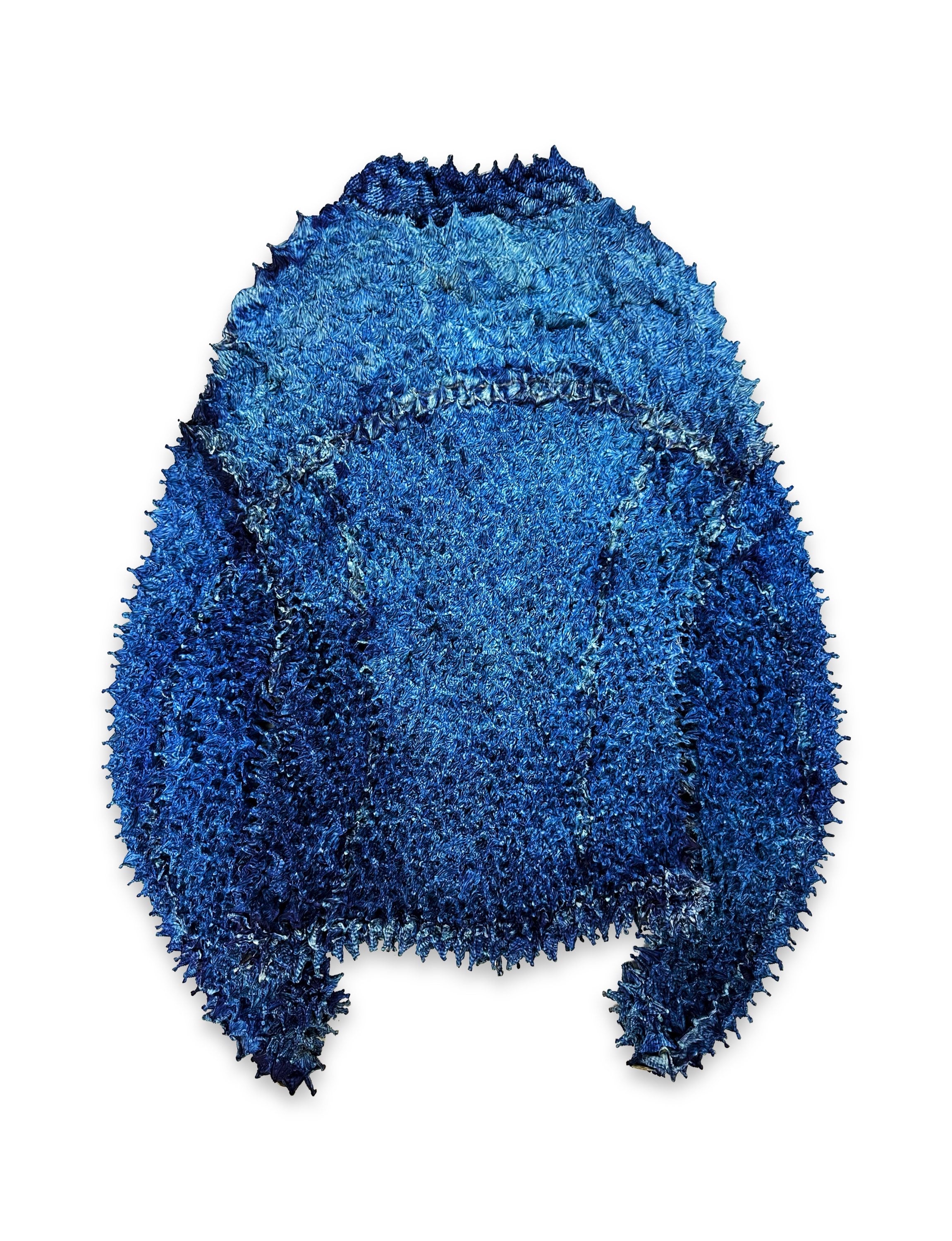 AW22 Doublet ‘Shibori’ Porcupine Spike Denim Print Jean Jacket