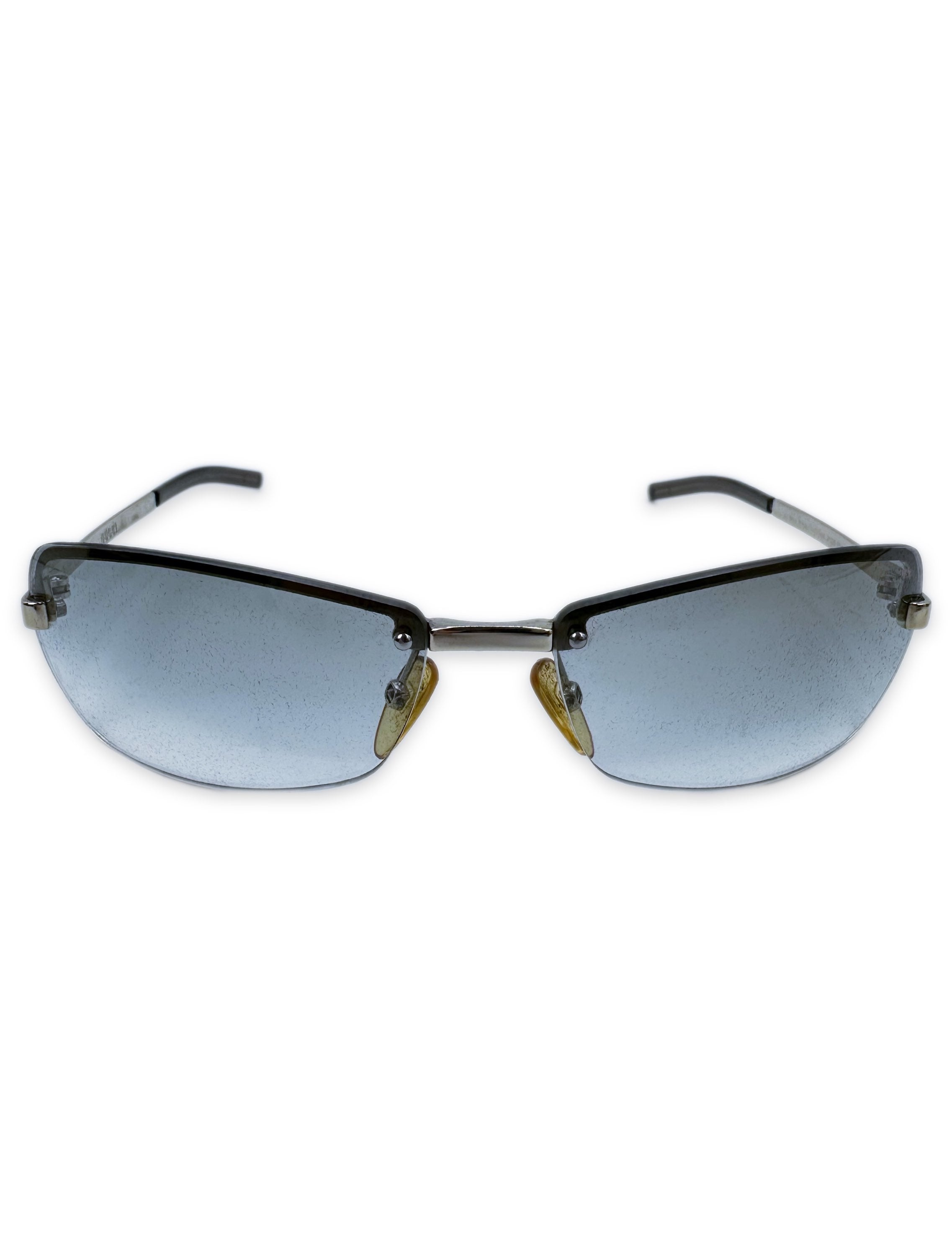 00s Gucci Blue Tint Rimless Sunglasses