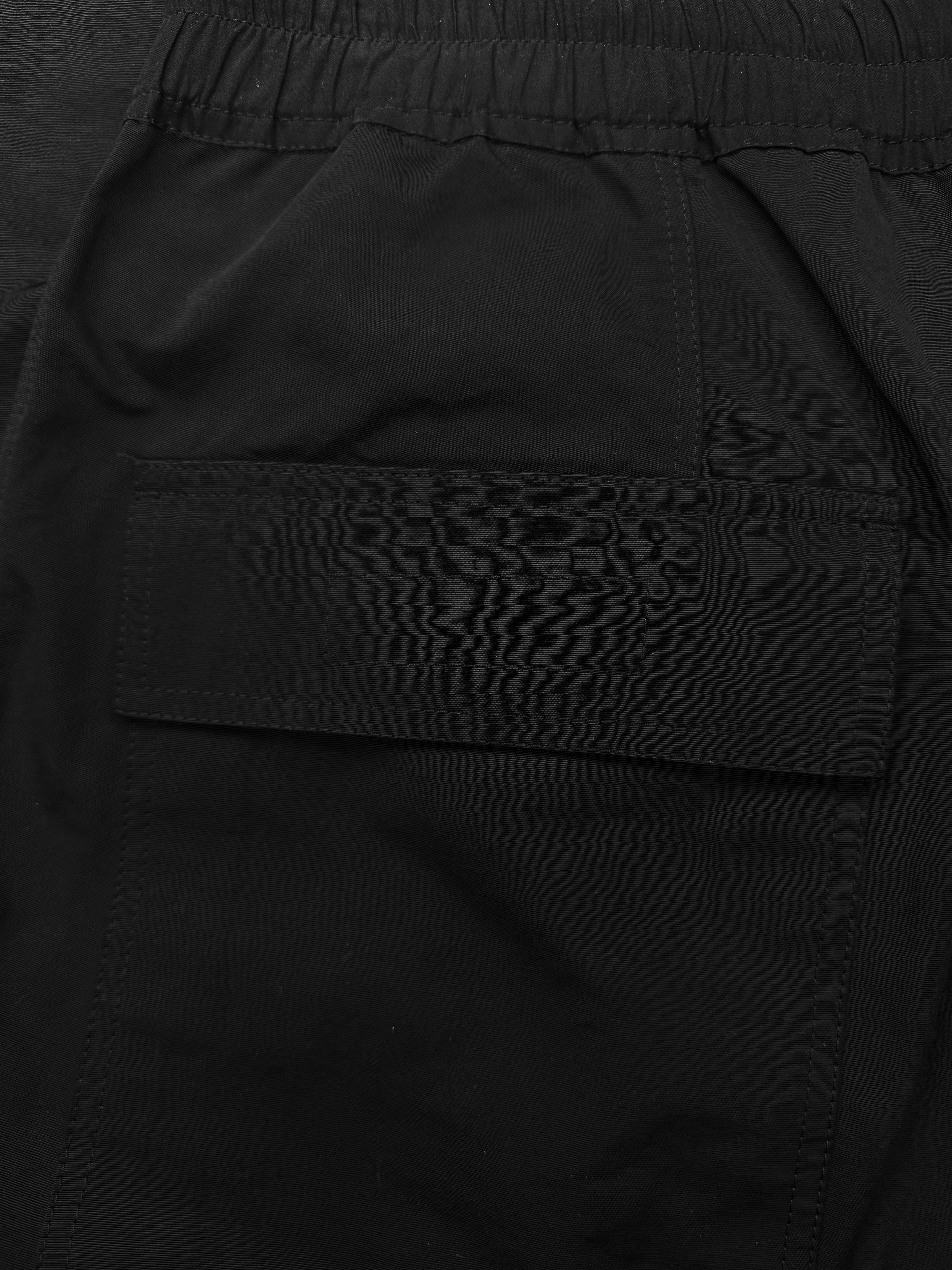 Rick Owens Cropped 3/4 Length Black Nylon Elasticated Pants