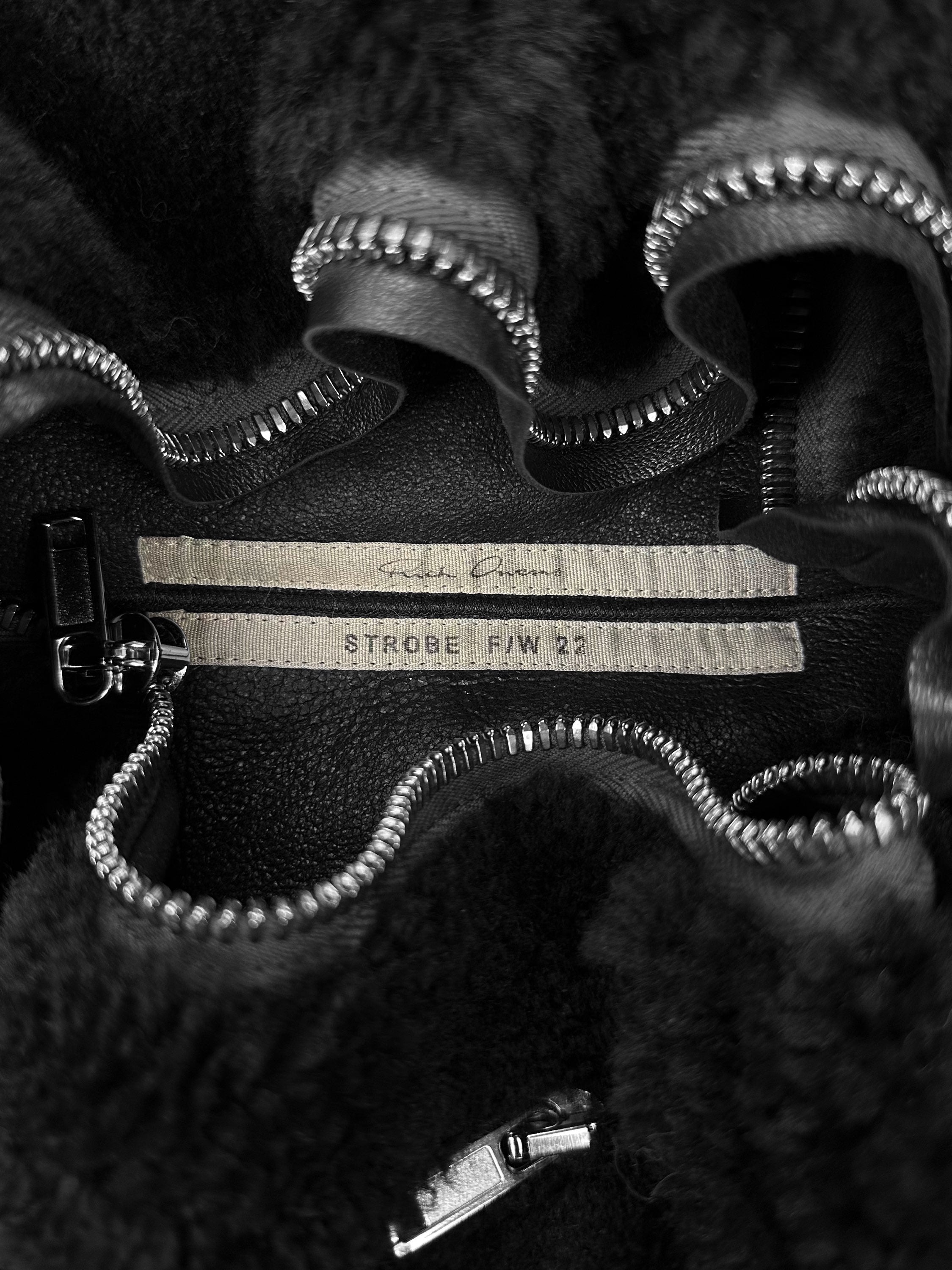 AW22 Rick Owens ‘Gimp’ Strobe Lamb Skin Shearling Fur Vest