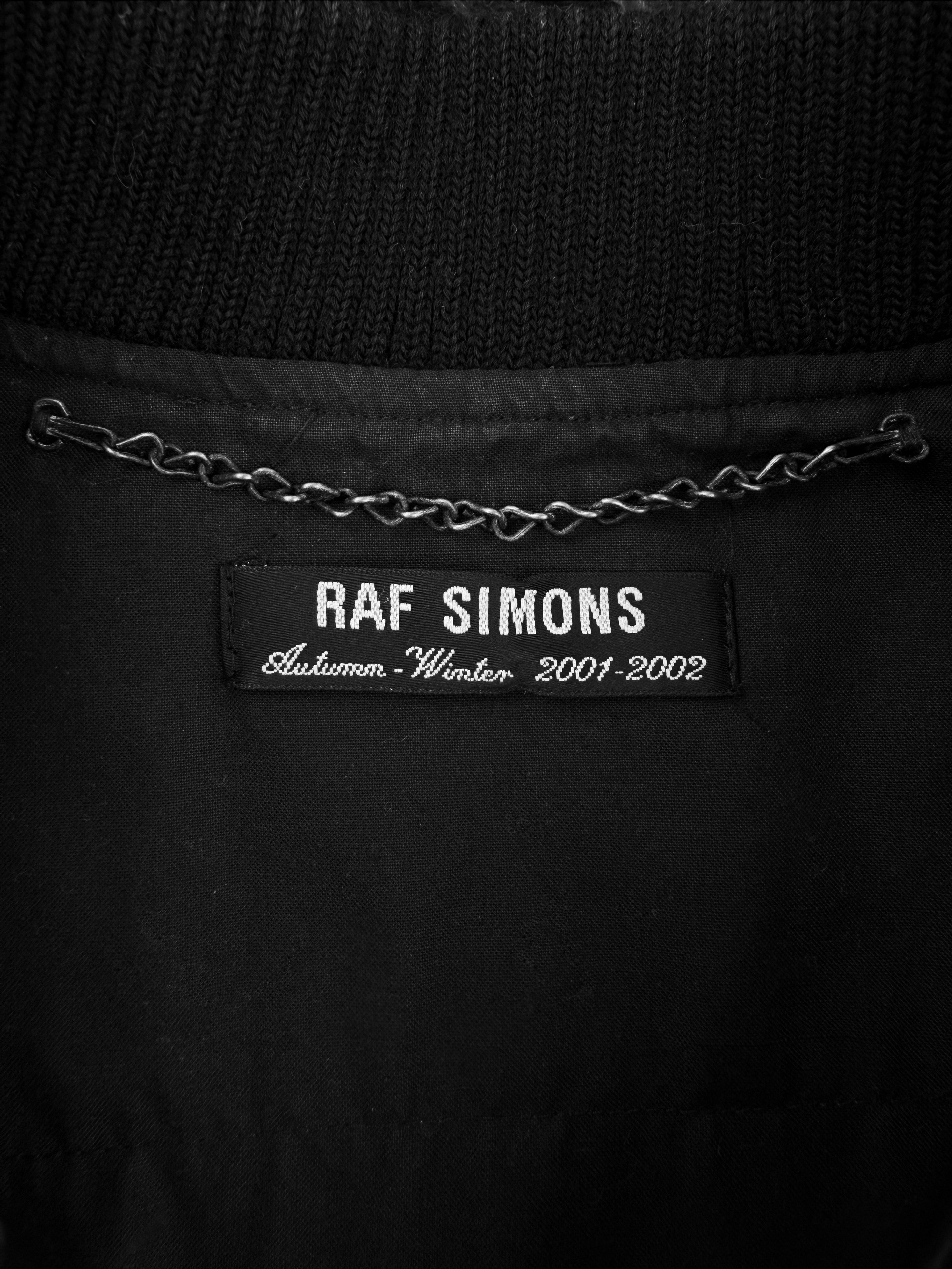 AW01 Raf Simons Riot Riot Riot ‘South Wales Police’ Black Bomber Jacket